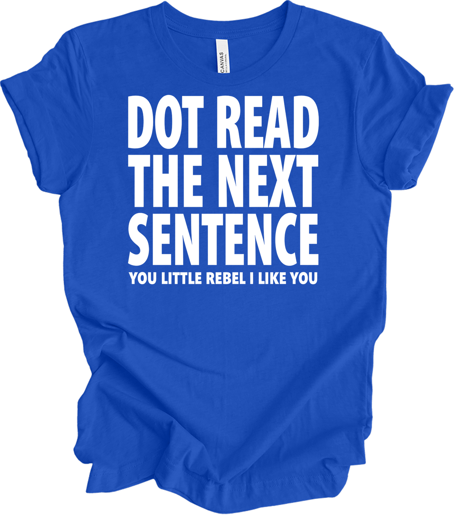 Don't Read The Next Sentence T-Shirt in True Royal