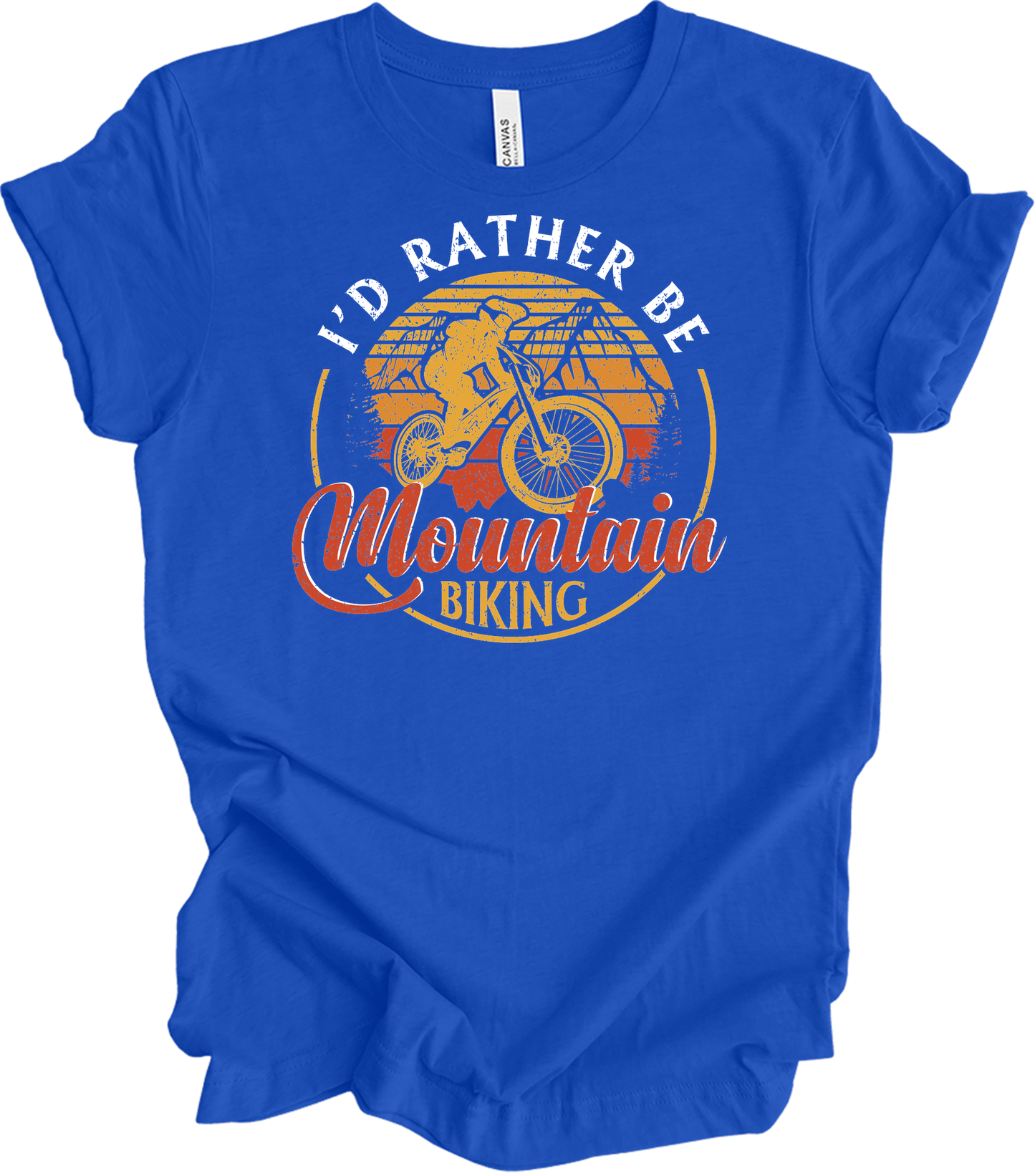 Mountain Biking Retro Vintage MTB T-Shirt in True Royal