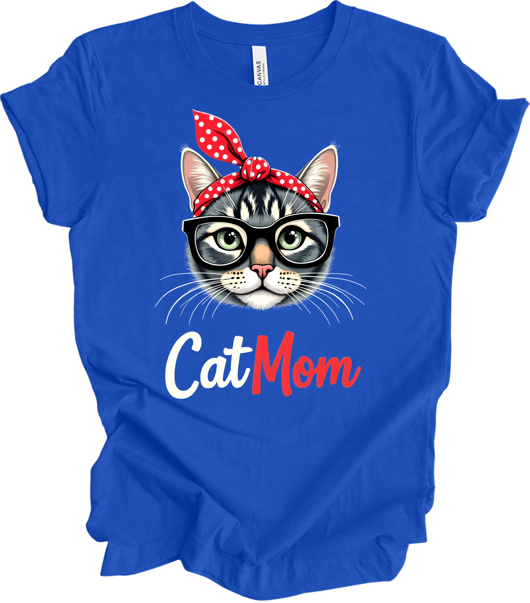 Cute Cat Mom - Fun & Stylish T-Shirt in True Royal