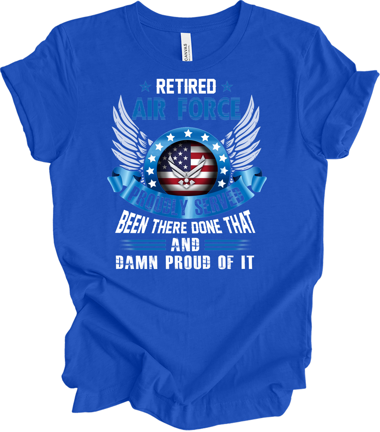 Retired Air Force Veteran T-Shirt in True Royal