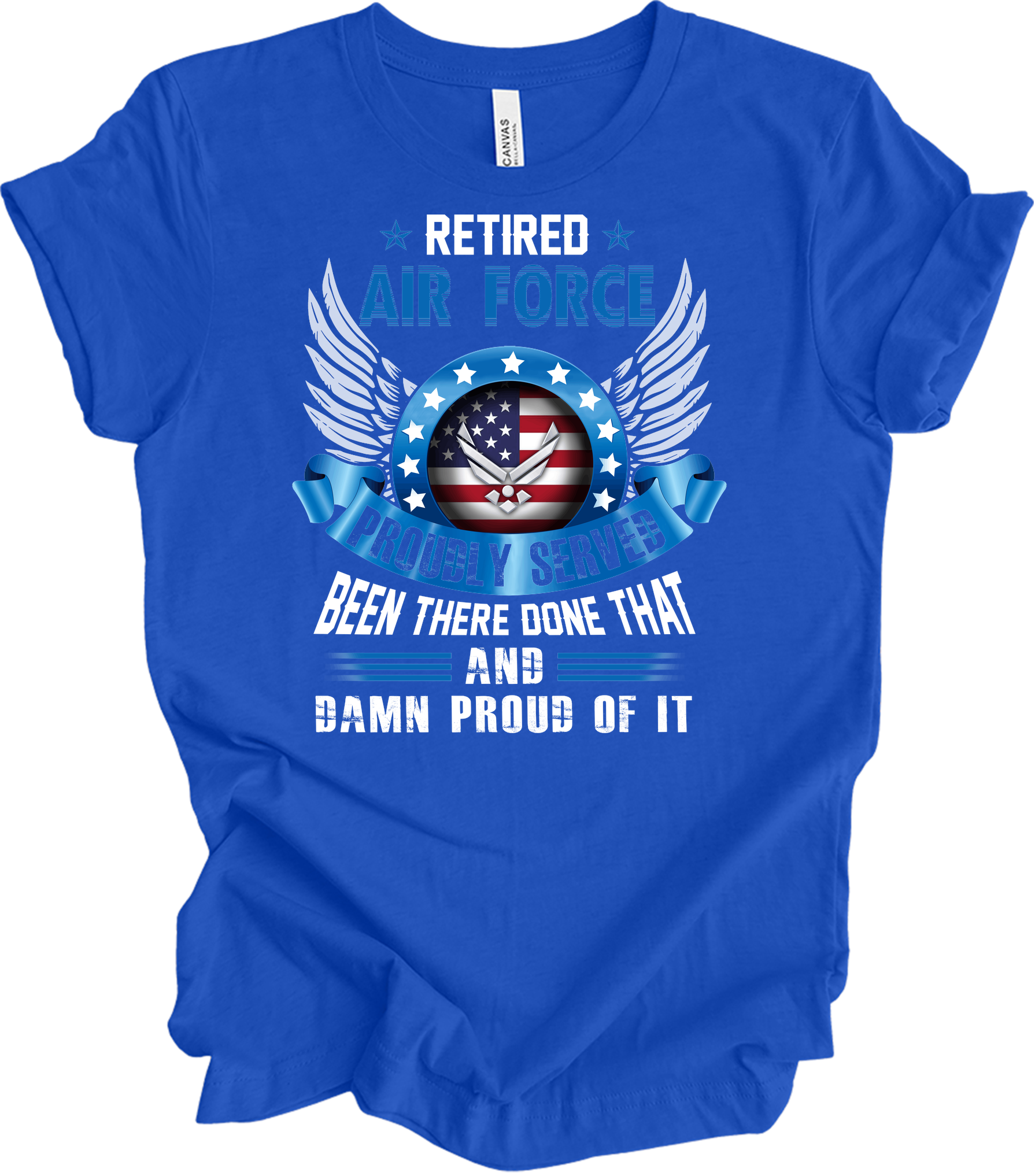 Retired Air Force Veteran T-Shirt in True Royal