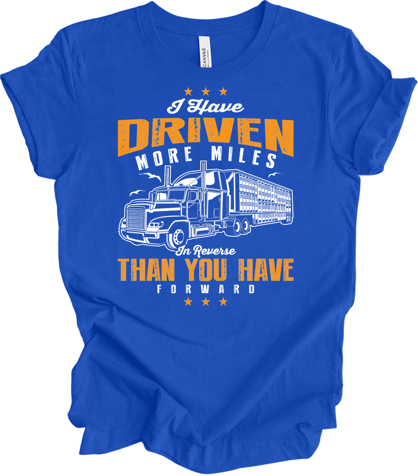 Truck Driver Reverse Miles T-Shirt in True Royal