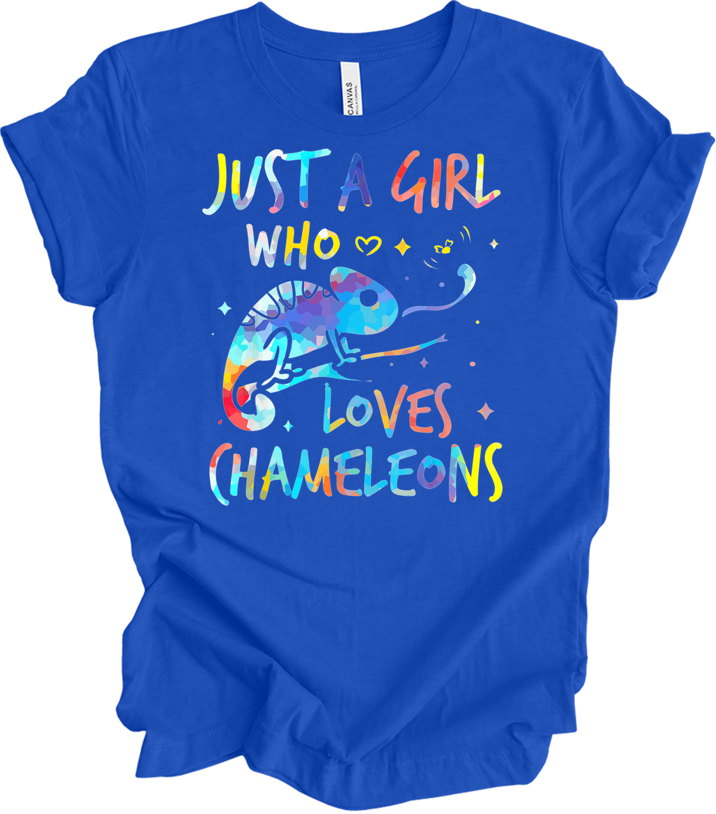 Girl Who Loves Chameleons T-Shirt in True Royal