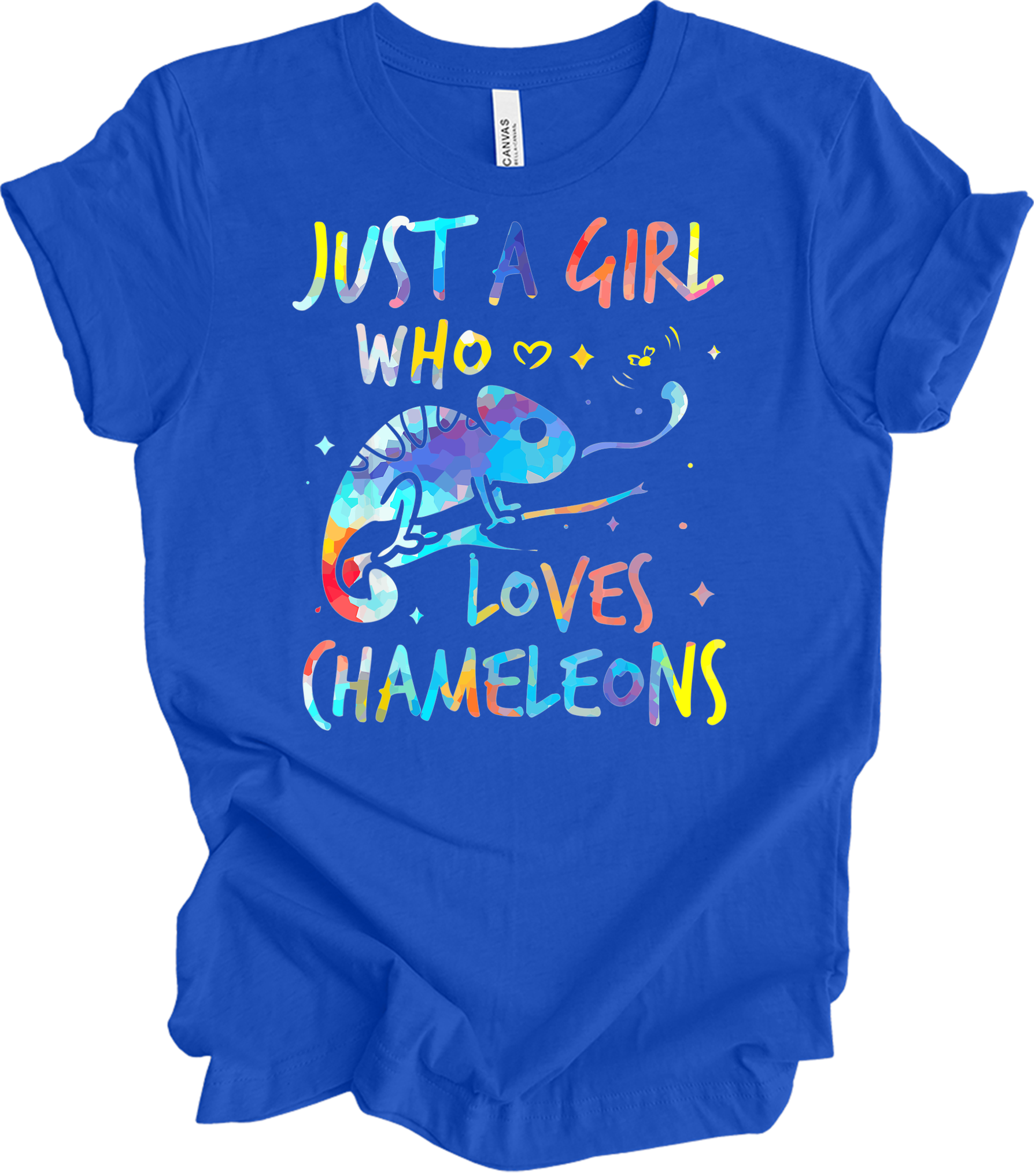 Girl Who Loves Chameleons T-Shirt in True Royal