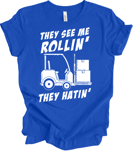 Forklift Operator Funny T-Shirt in True Royal