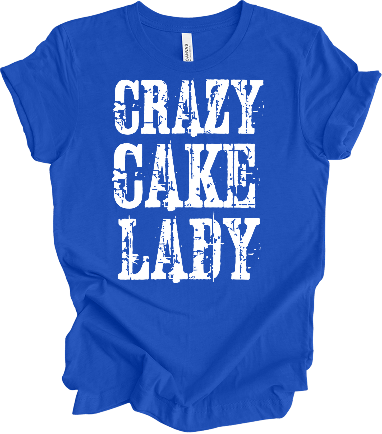 Crazy Cake Lady - Funny Baking Gift T-Shirt in True Royal