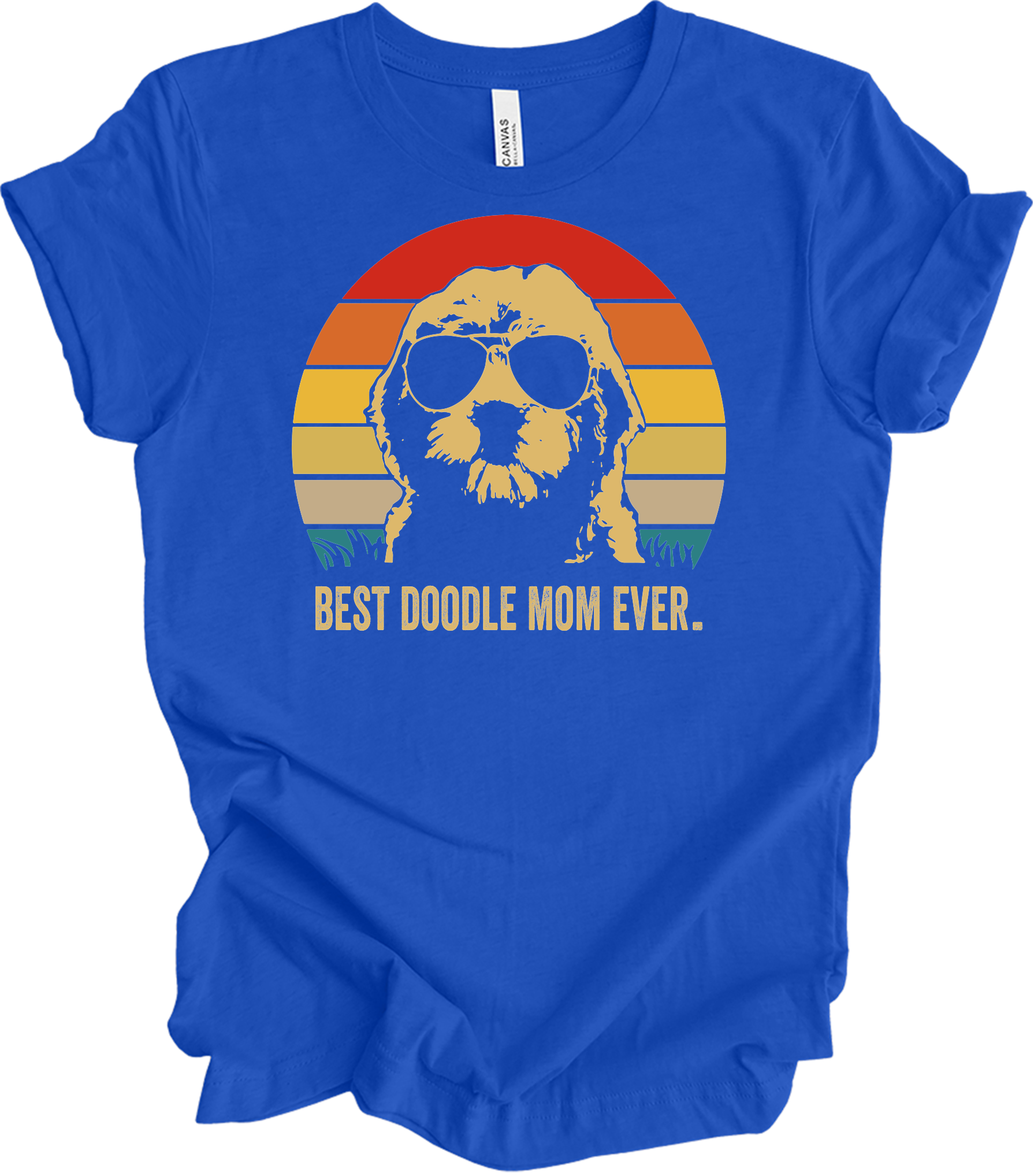 Best Doodle Mom Ever The Big Lebowski Style Retro Dog T-Shirt in True Royal