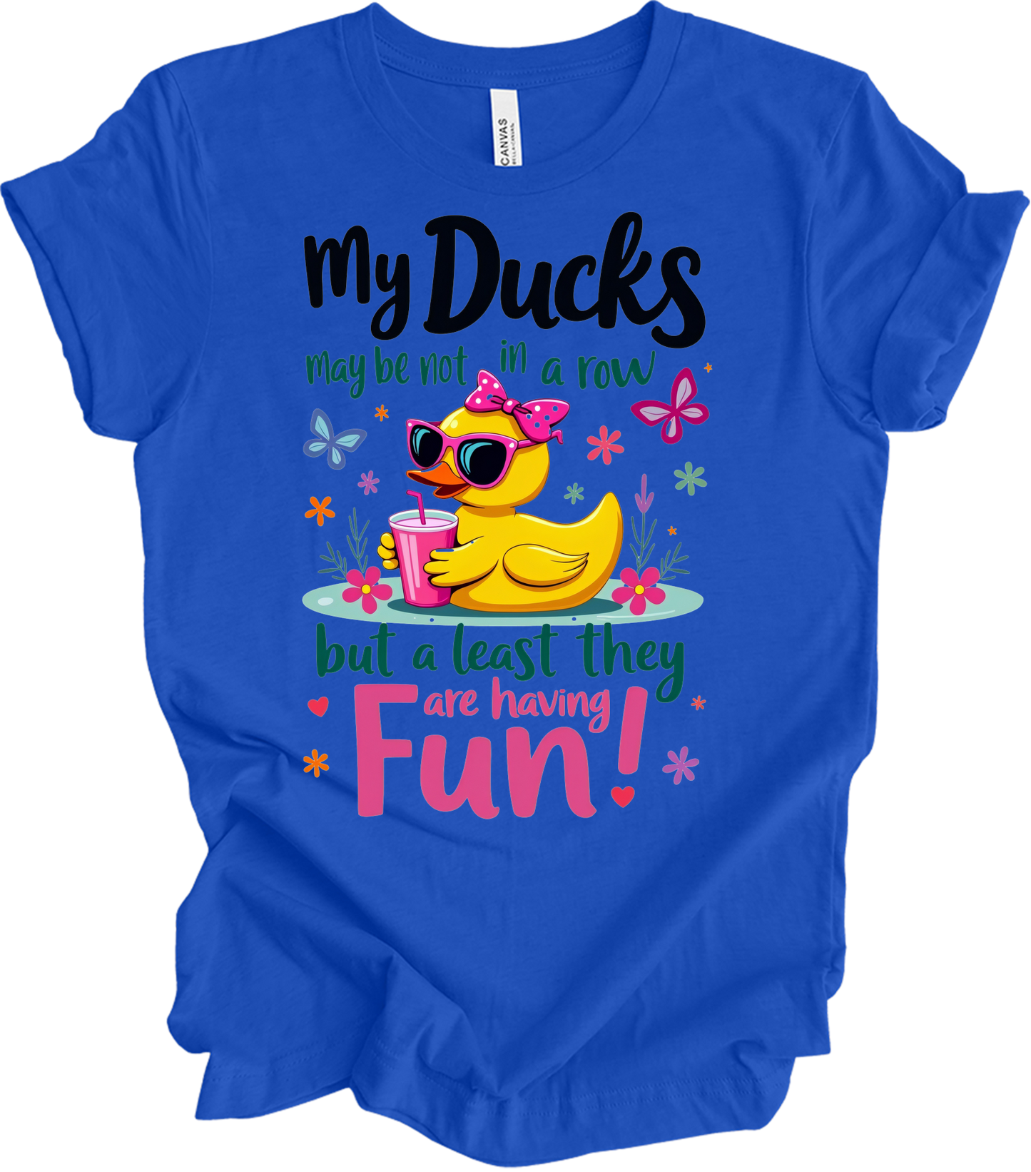 Ducks Not in a Row Fun T-Shirt in True Royal