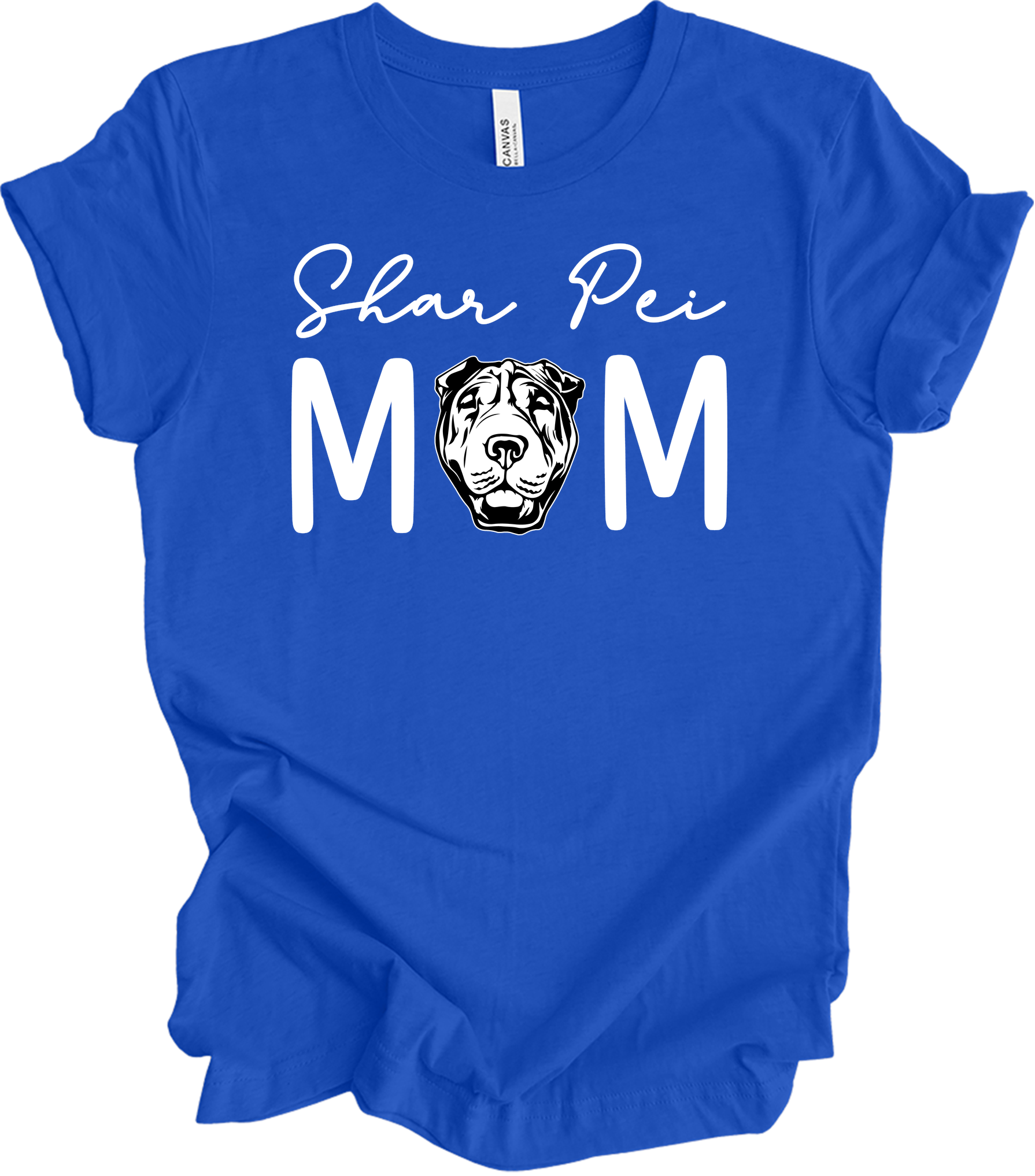 Shar Pei Mom Gift T-Shirt in True Royal
