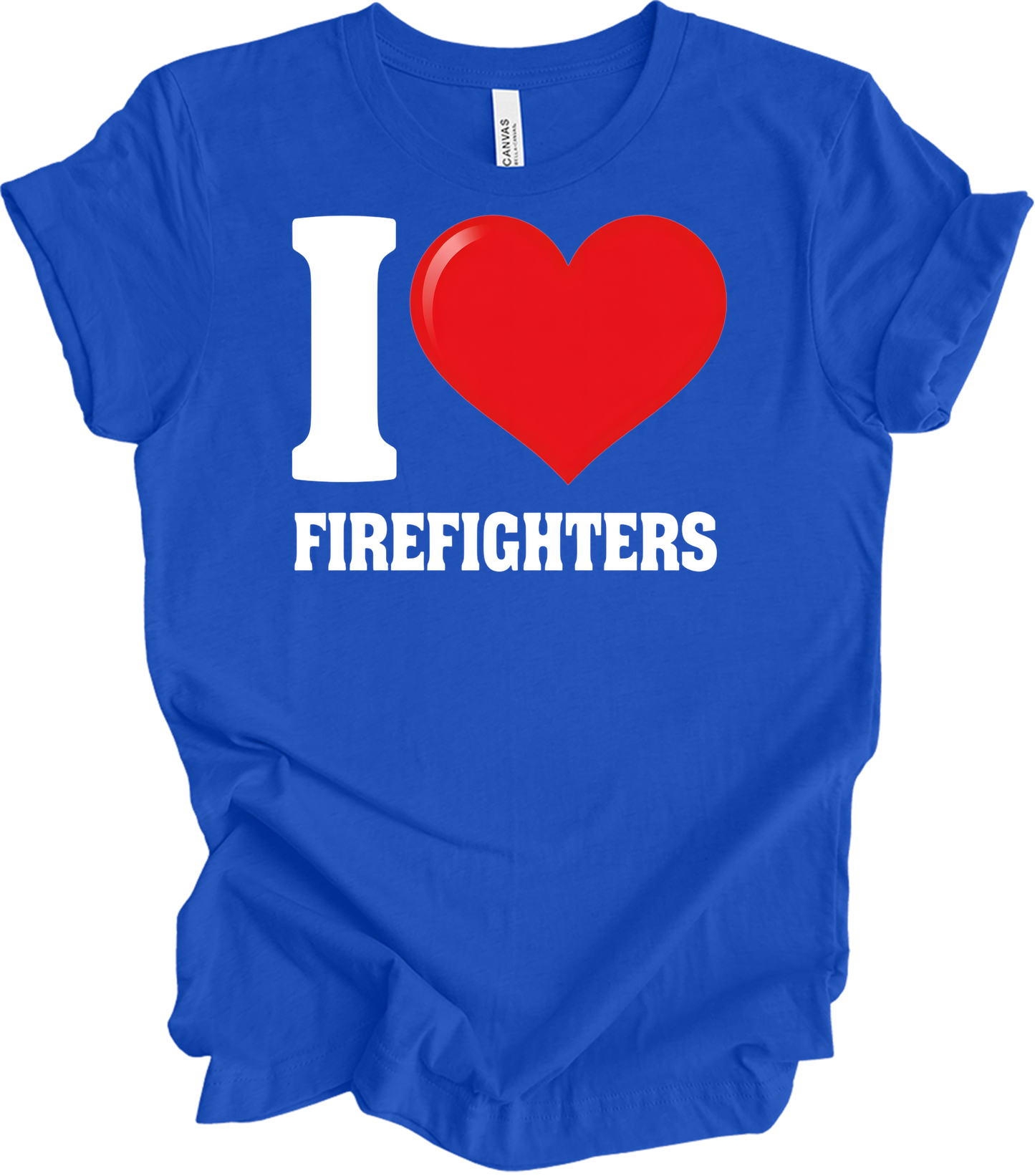 I Love Firefighters T-Shirt in True Royal