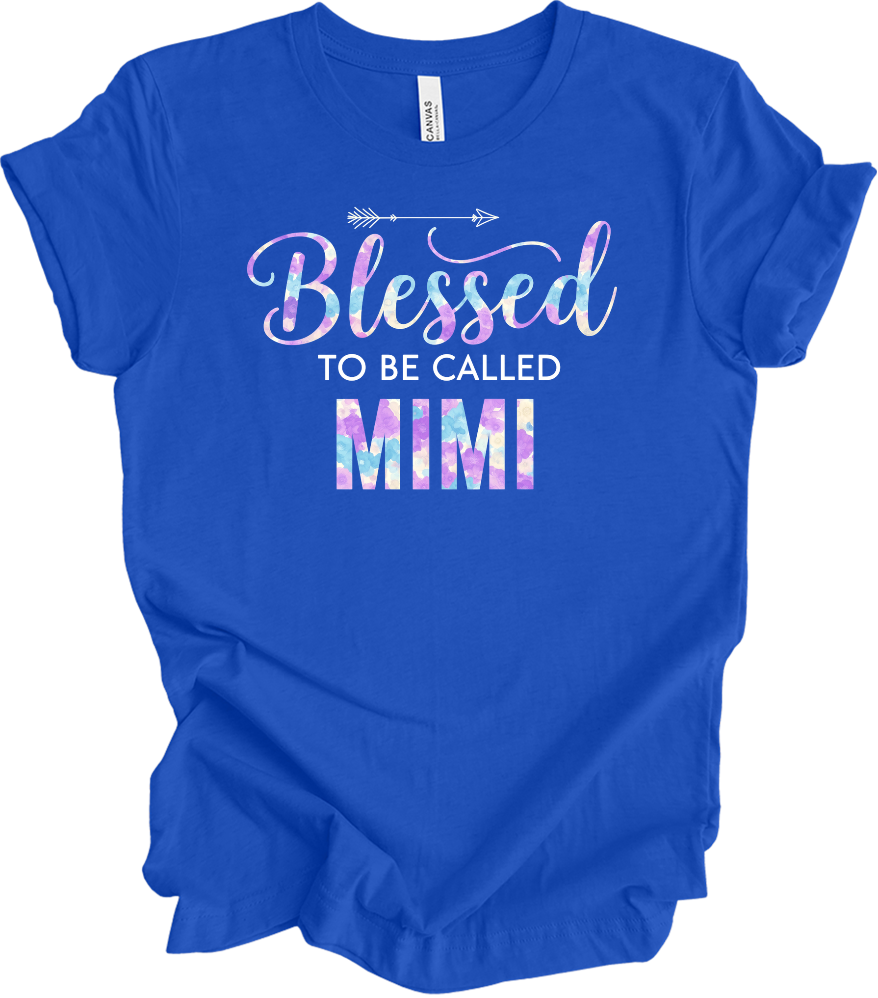 Blessed Mimi Floral Gift T-Shirt in True Royal