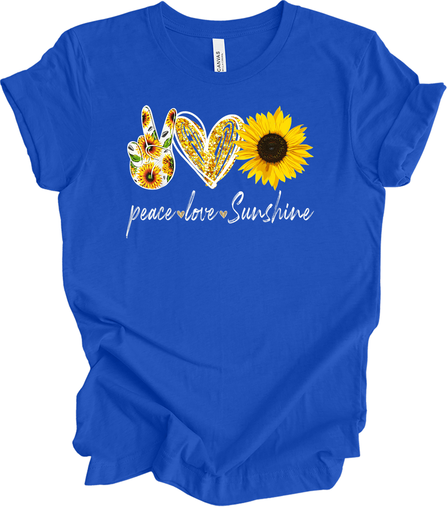 Peace Love Sunshine T-Shirt in True Royal