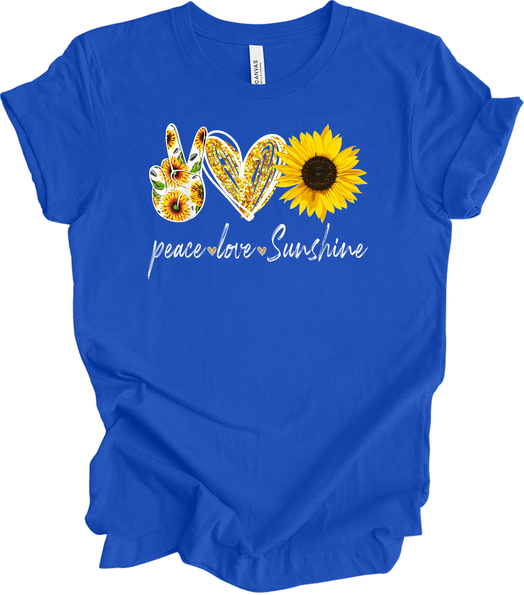 Peace Love Sunshine T-Shirt in True Royal