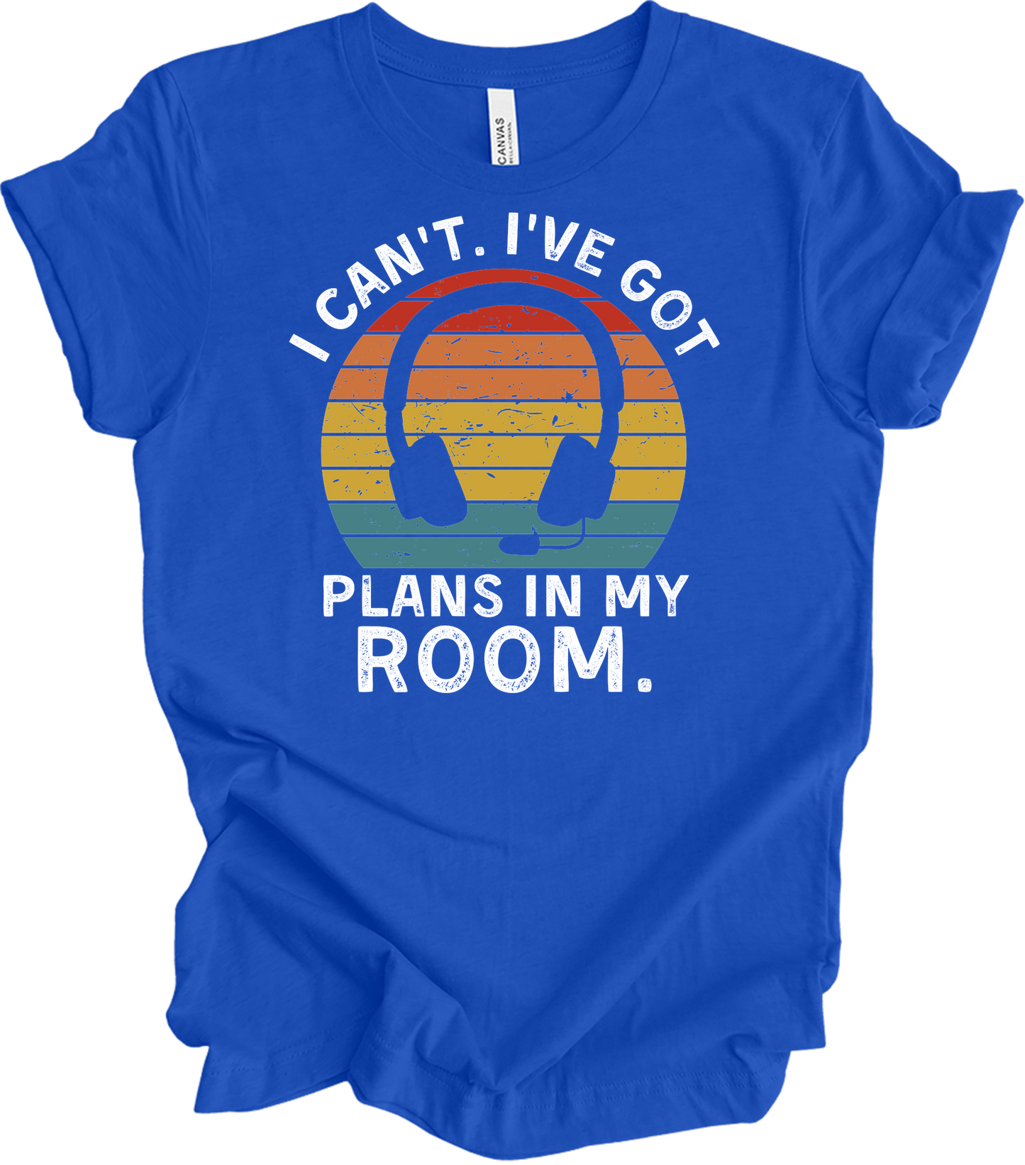 Plans In My Room Gamer T-Shirt in True Royal