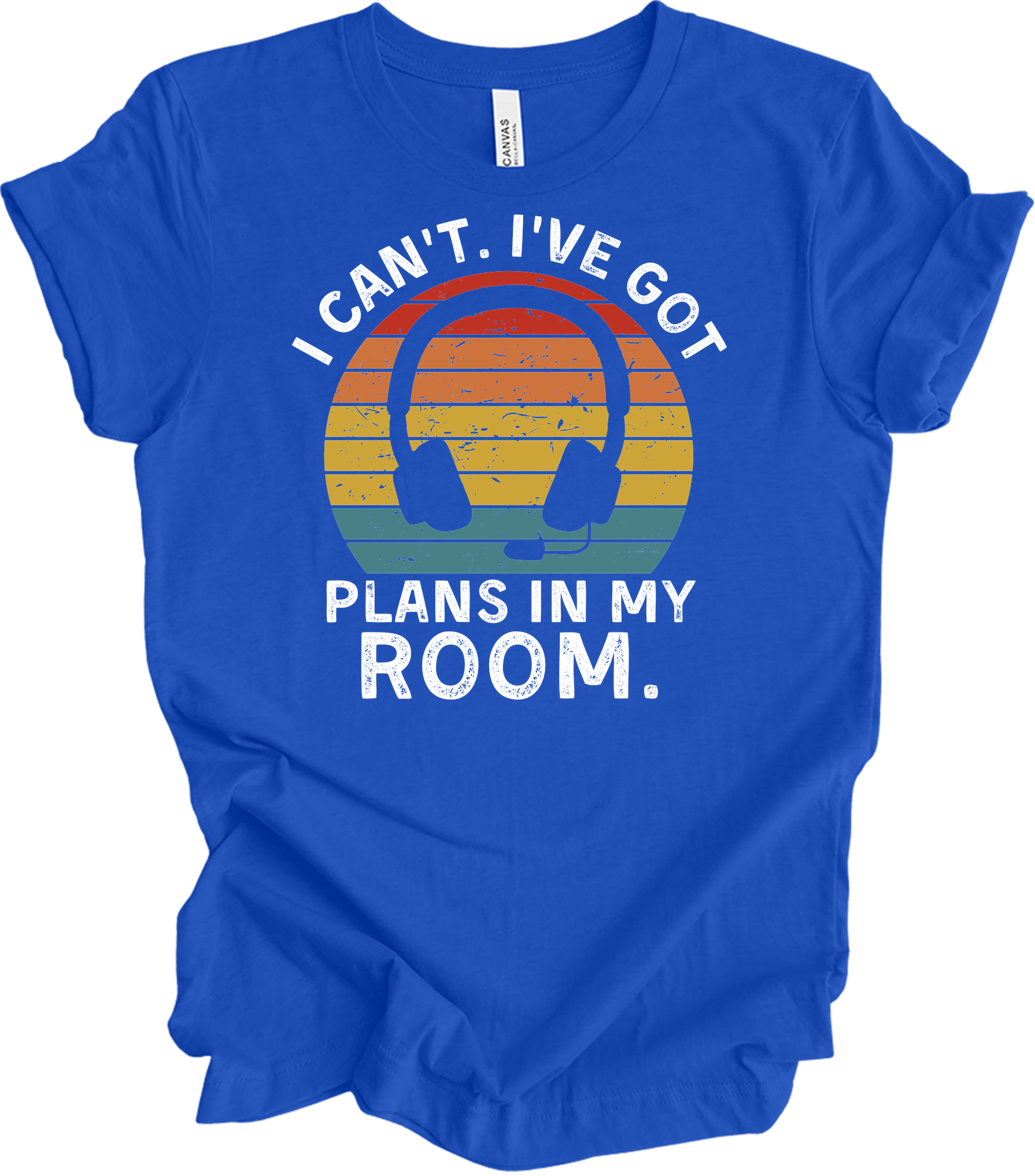 Plans In My Room Gamer T-Shirt in True Royal
