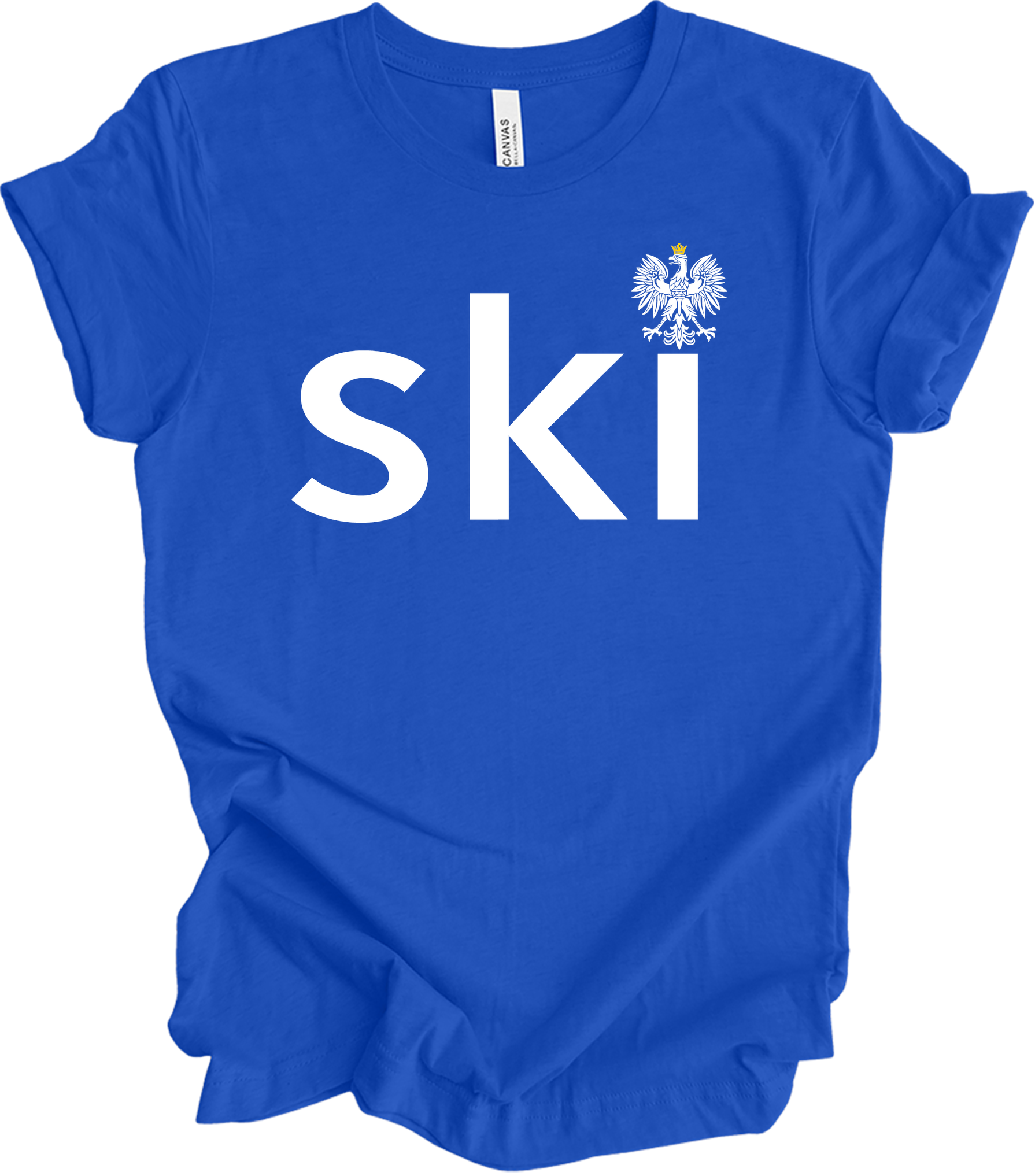 Ski Polish Surname - Polish Eagle Heritage T-Shirt in True Royal
