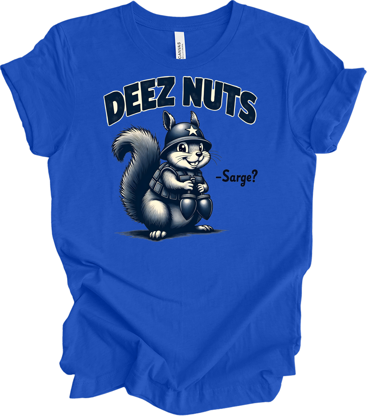 Funny 'Deez Nuts' Squirrel T-Shirt in True Royal