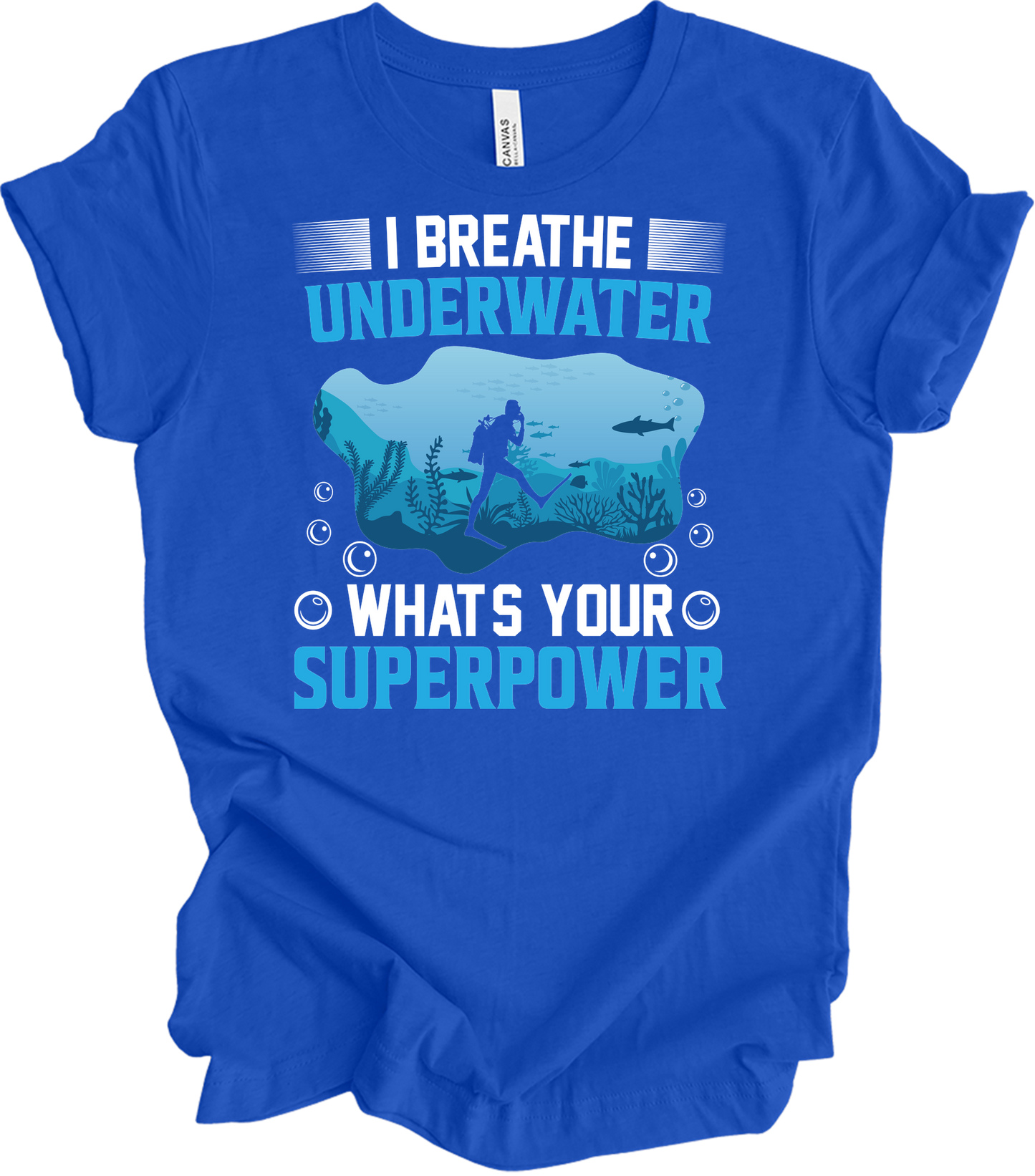 I Breathe Underwater T-Shirt in True Royal