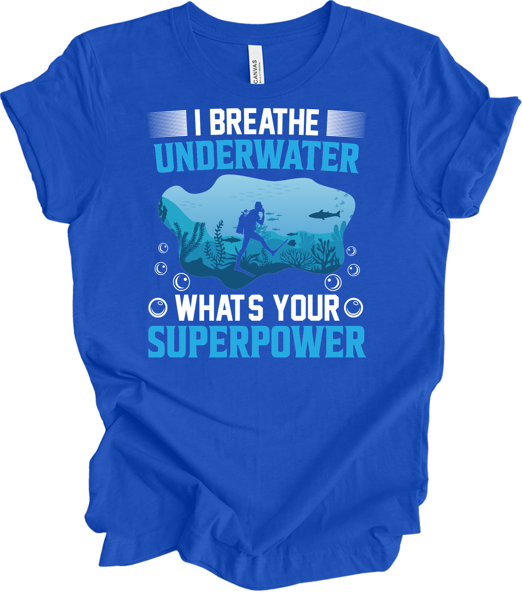 I Breathe Underwater T-Shirt in True Royal