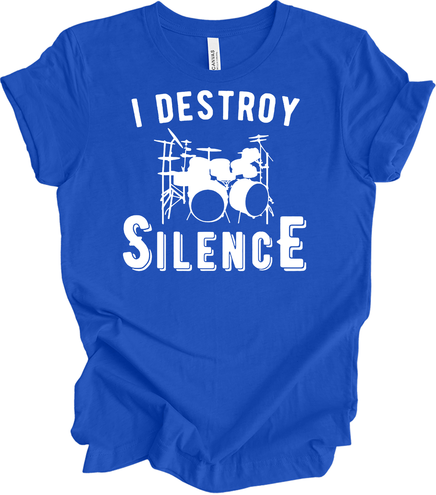 I Destroy Silence Drummer T-Shirt in True Royal