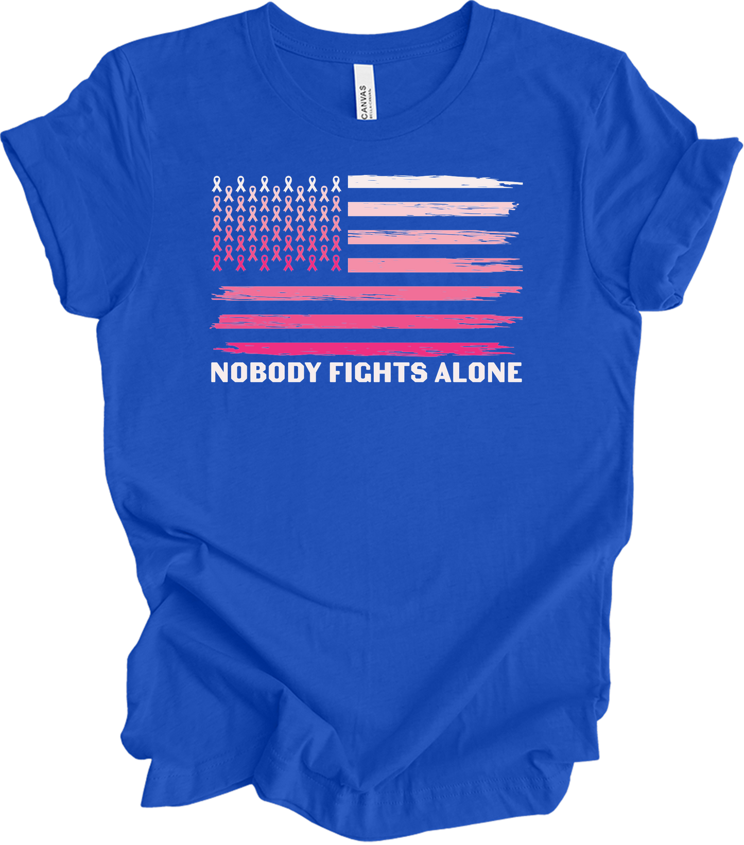 Nobody Fights Alone Cancer T-Shirt in True Royal