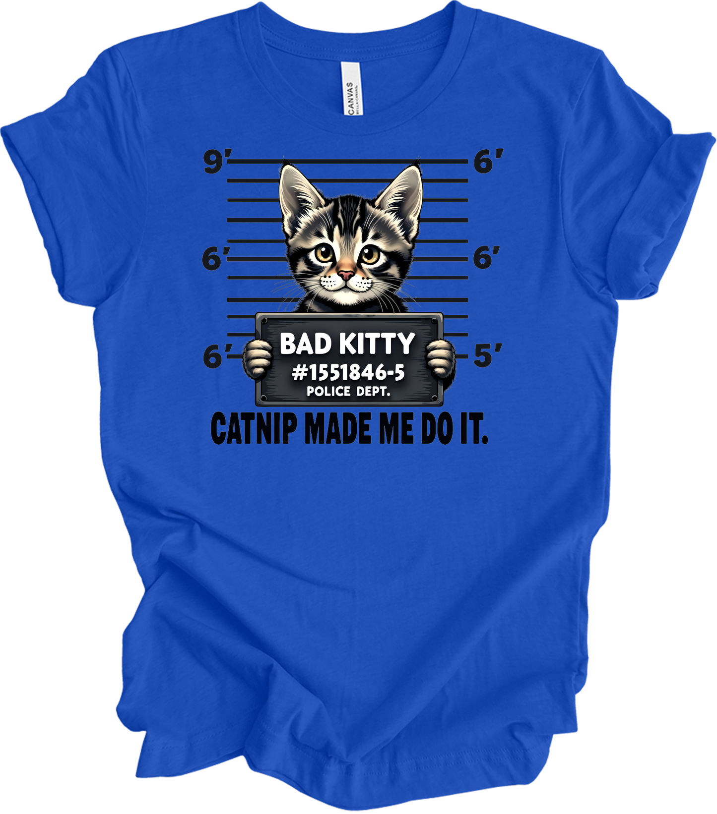 Catnip Made Me Do It Cat T-Shirt in True Royal