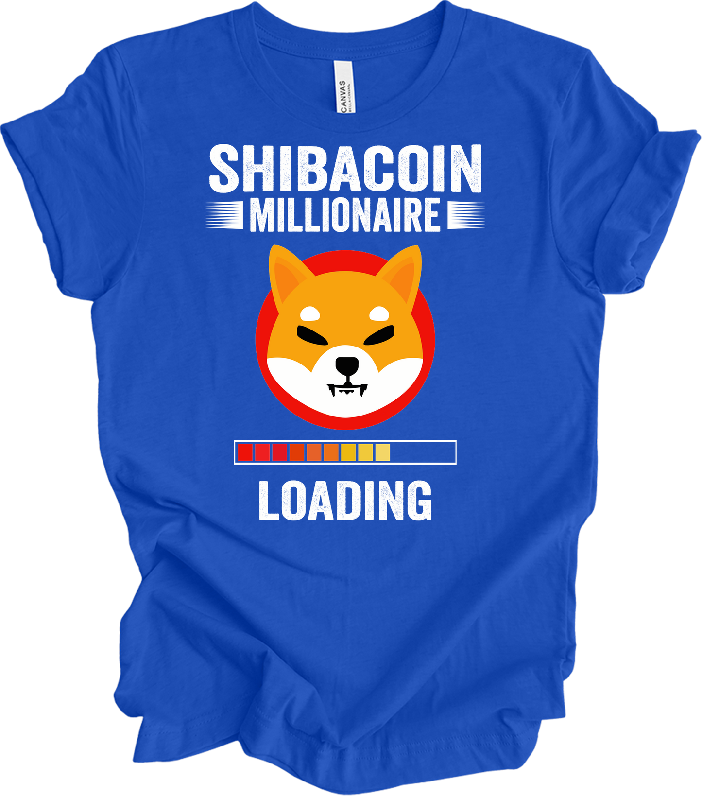 Shiba Inu Millionaire Loading Crypto SHIB Coin T-Shirt in True Royal