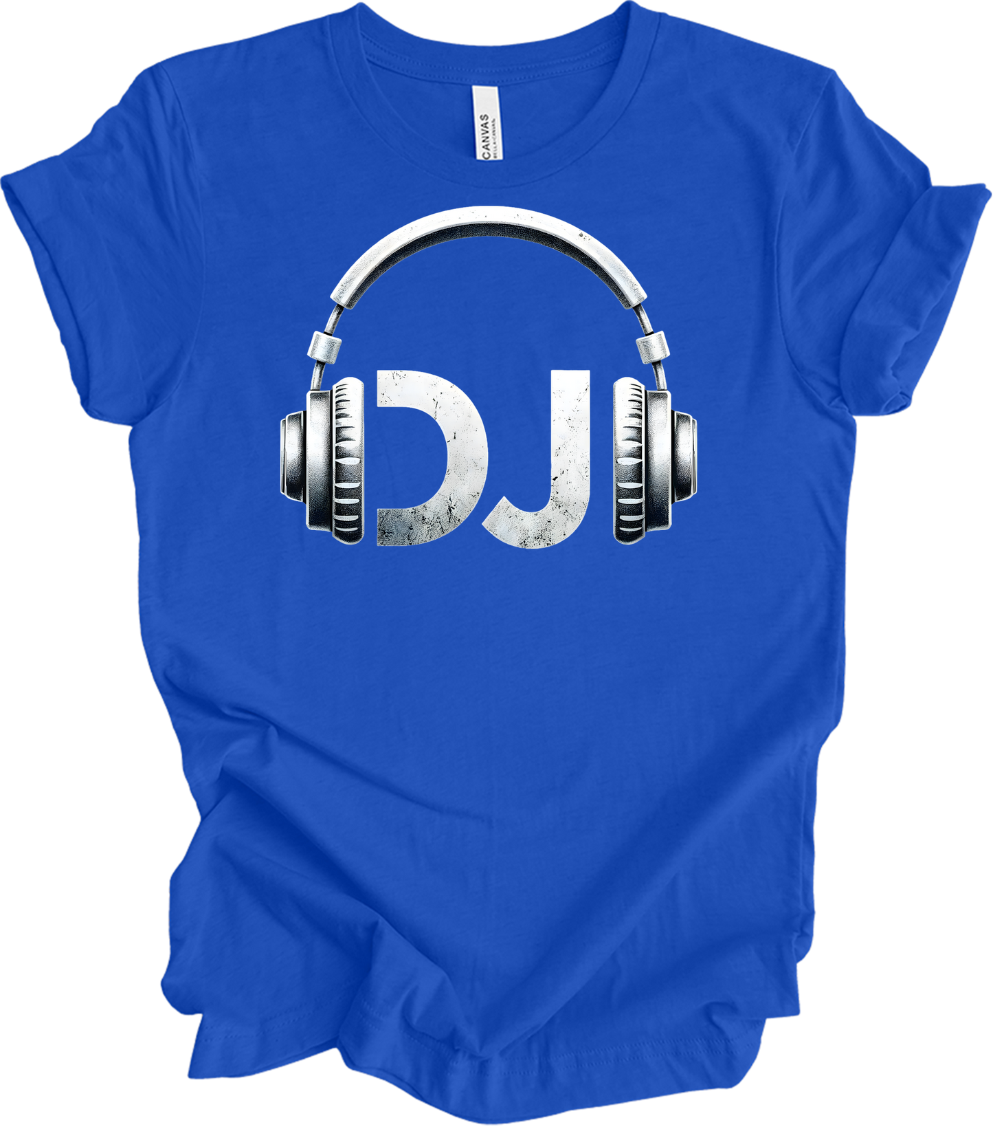 DJ Headphones Music T-Shirt in True Royal