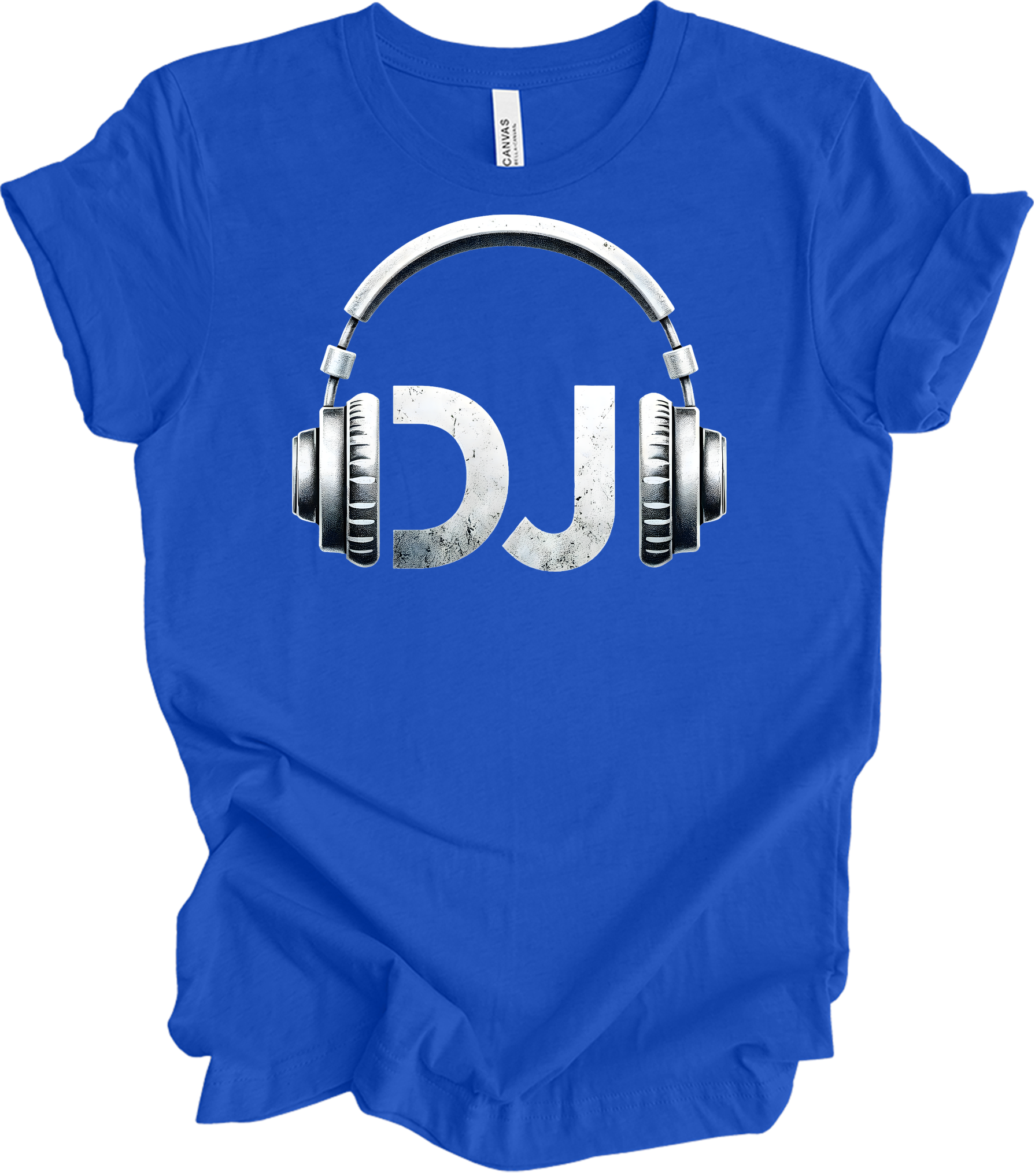 DJ Headphones Music T-Shirt in True Royal
