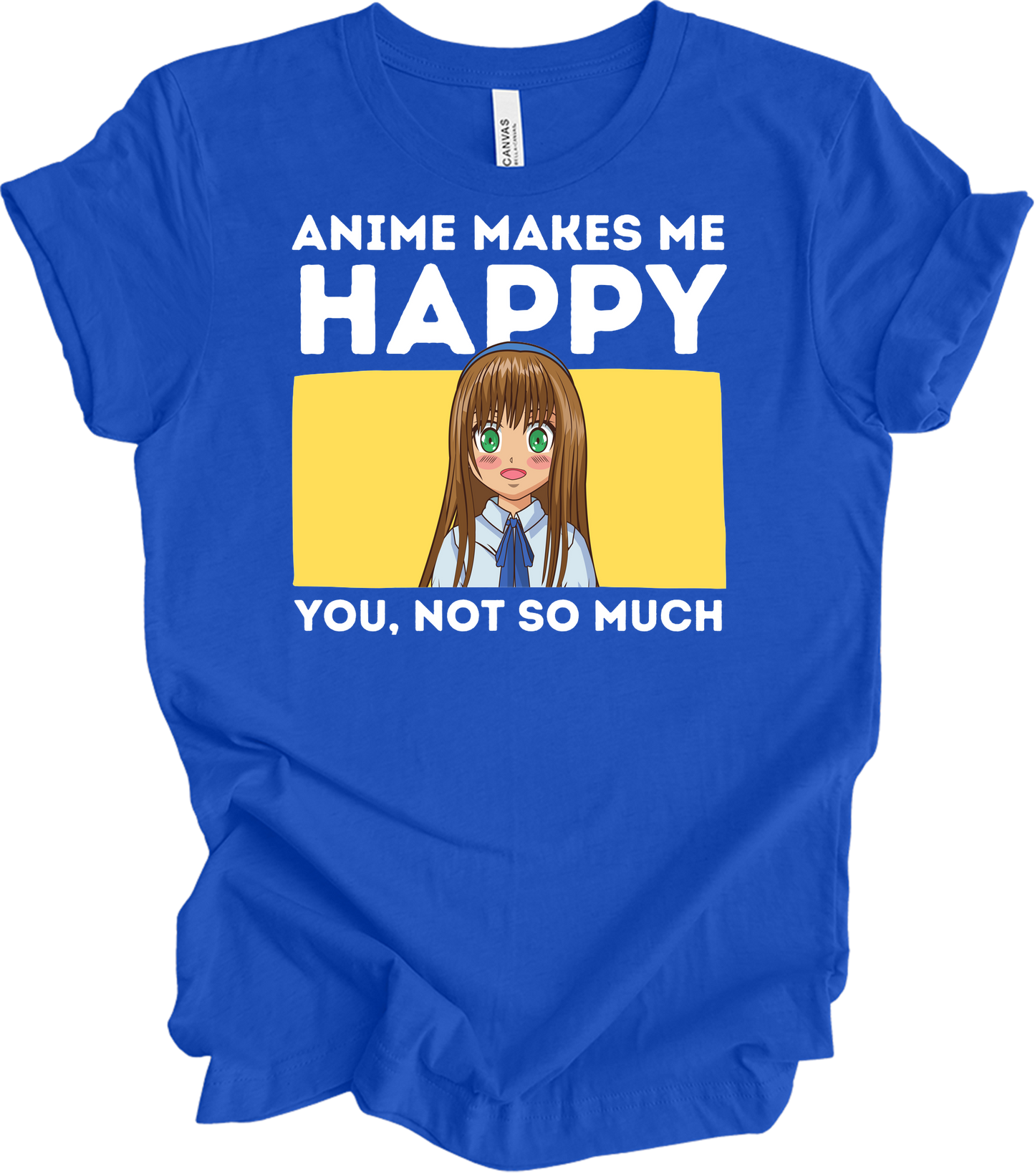 Anime Art 'Happy' T-Shirt in True Royal