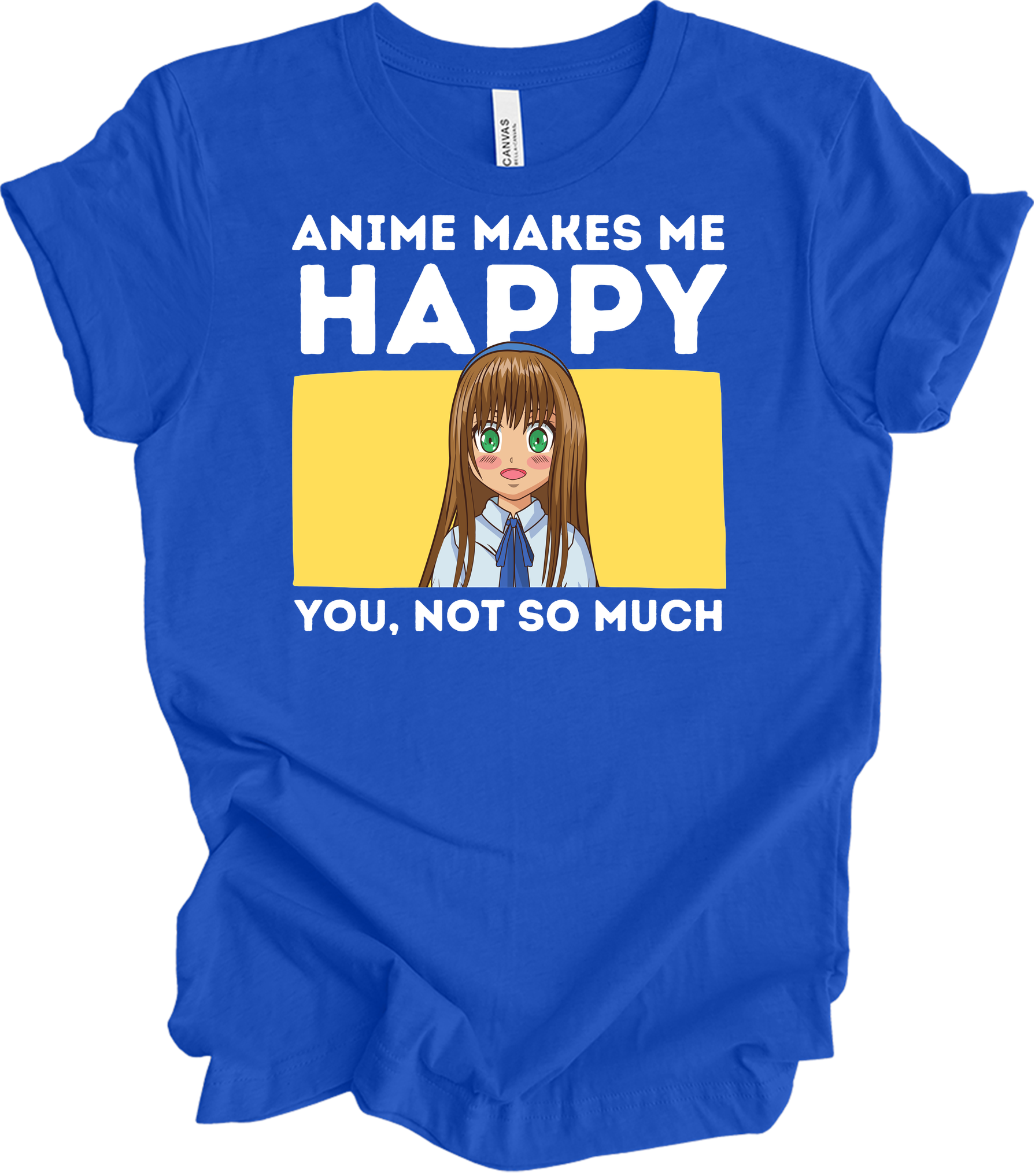 Anime Art 'Happy' T-Shirt in True Royal