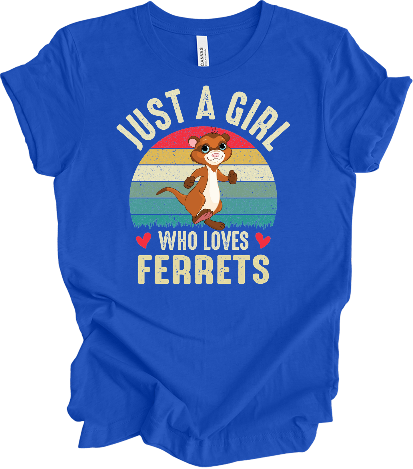 Just A Girl Who Loves Ferrets T-Shirt in True Royal