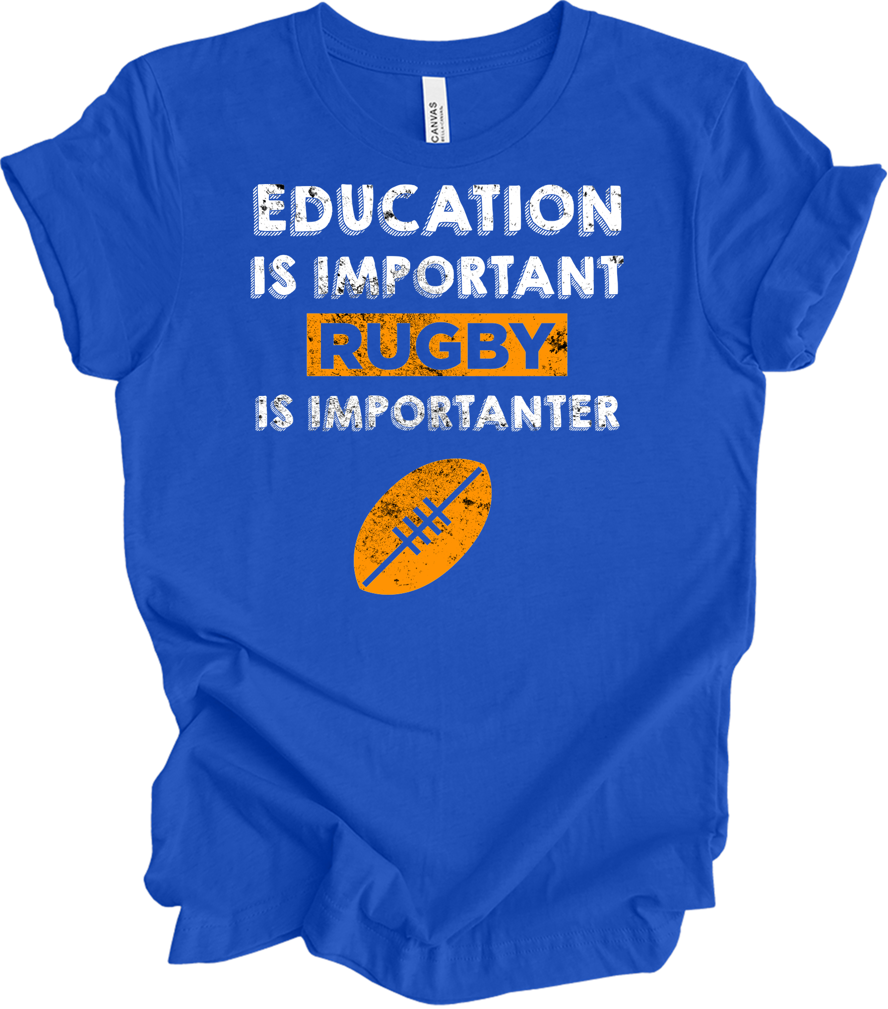 Rugby Is Importanter Funny Sports T-Shirt in True Royal