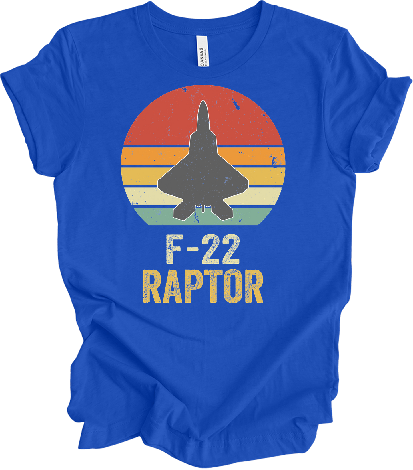 F-22 Raptor Retro T-Shirt in True Royal