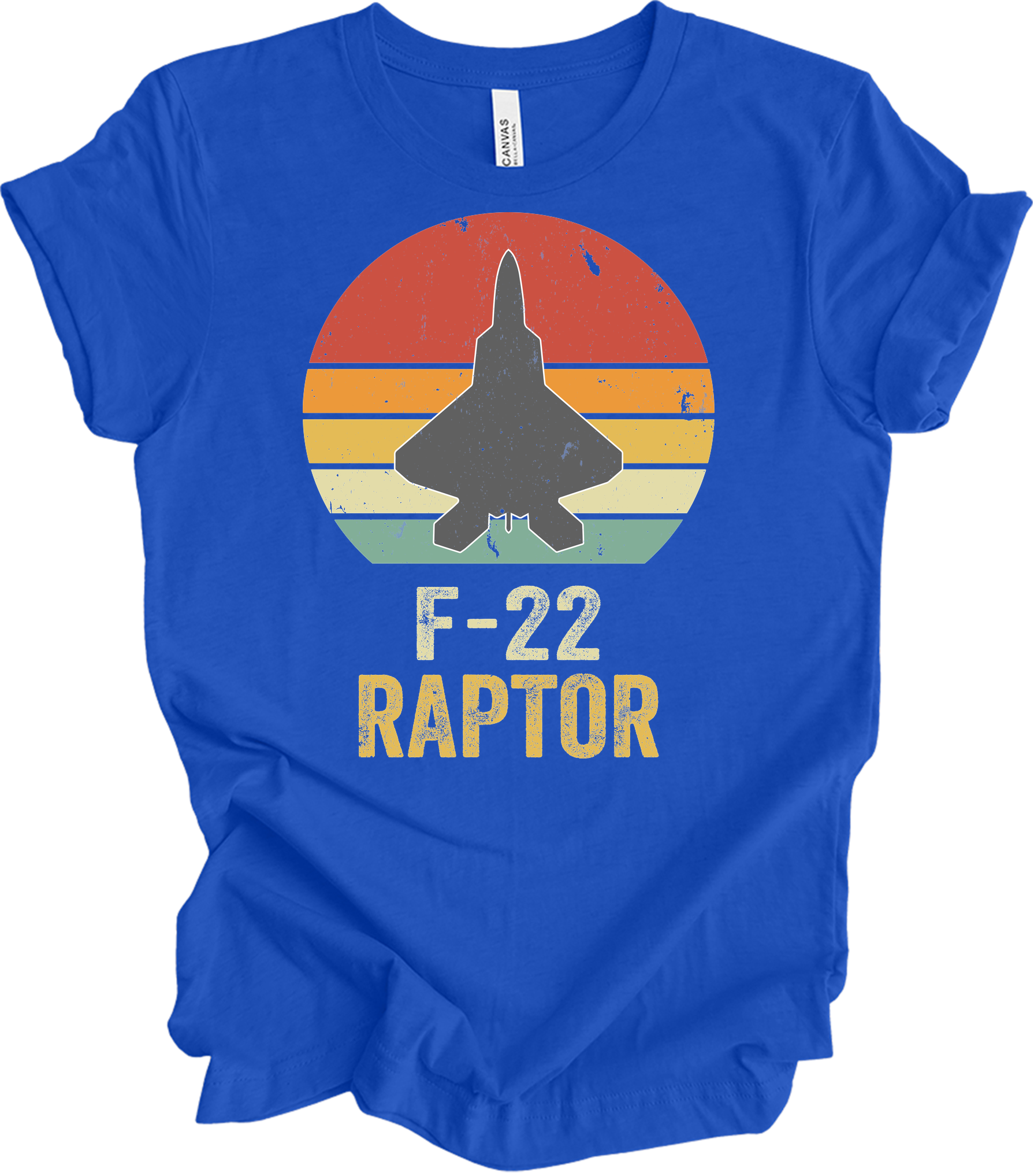 F-22 Raptor Retro T-Shirt in True Royal