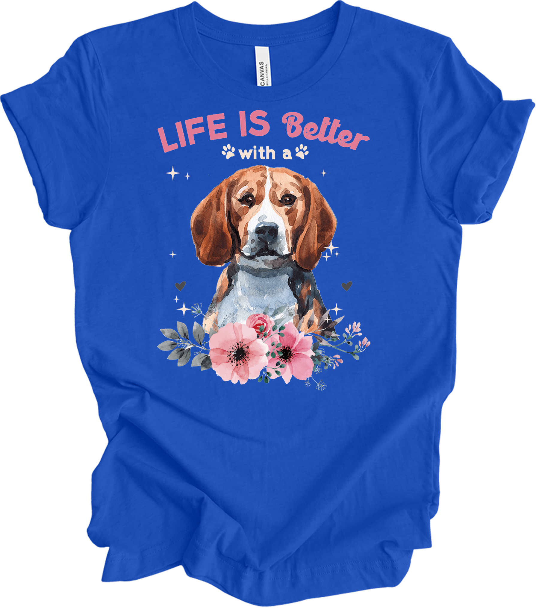 Life is Better with a Beagle T-Shirt in True Royal
