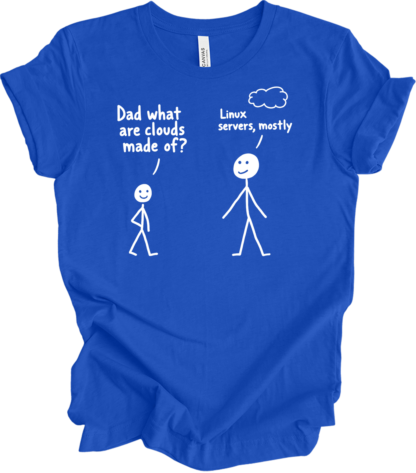 Dad What Are Clouds Made Of? Linux T-Shirt in True Royal