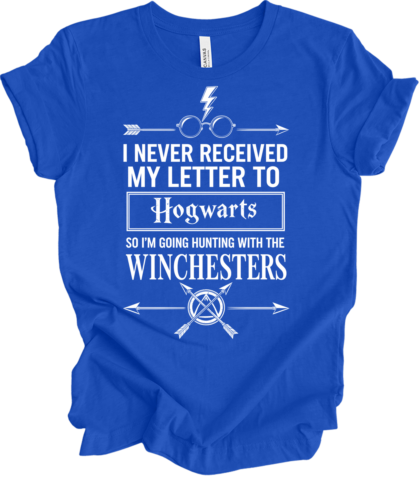 Hogwarts Letter & Winchesters T-Shirt in True Royal