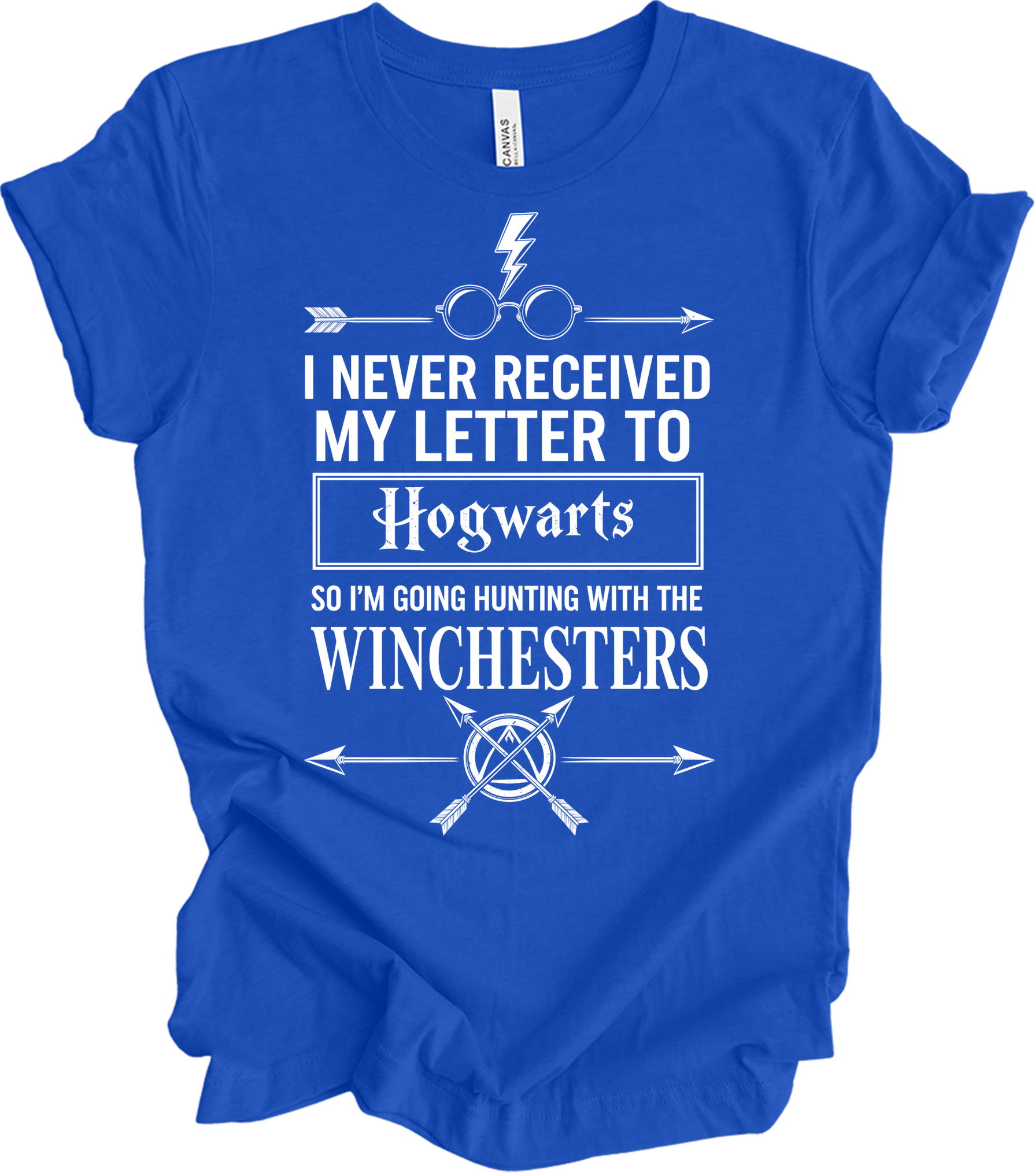 Hogwarts Letter & Winchesters T-Shirt in True Royal