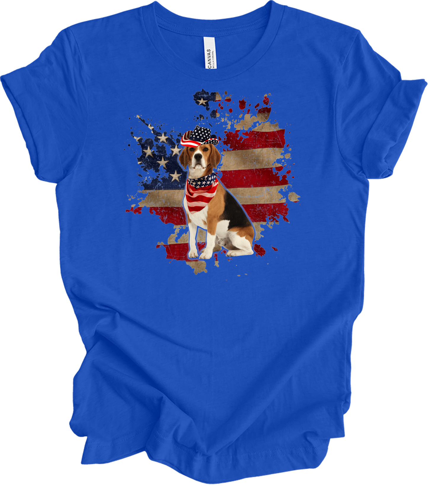 Beagle 4th of July T-Shirt in True Royal