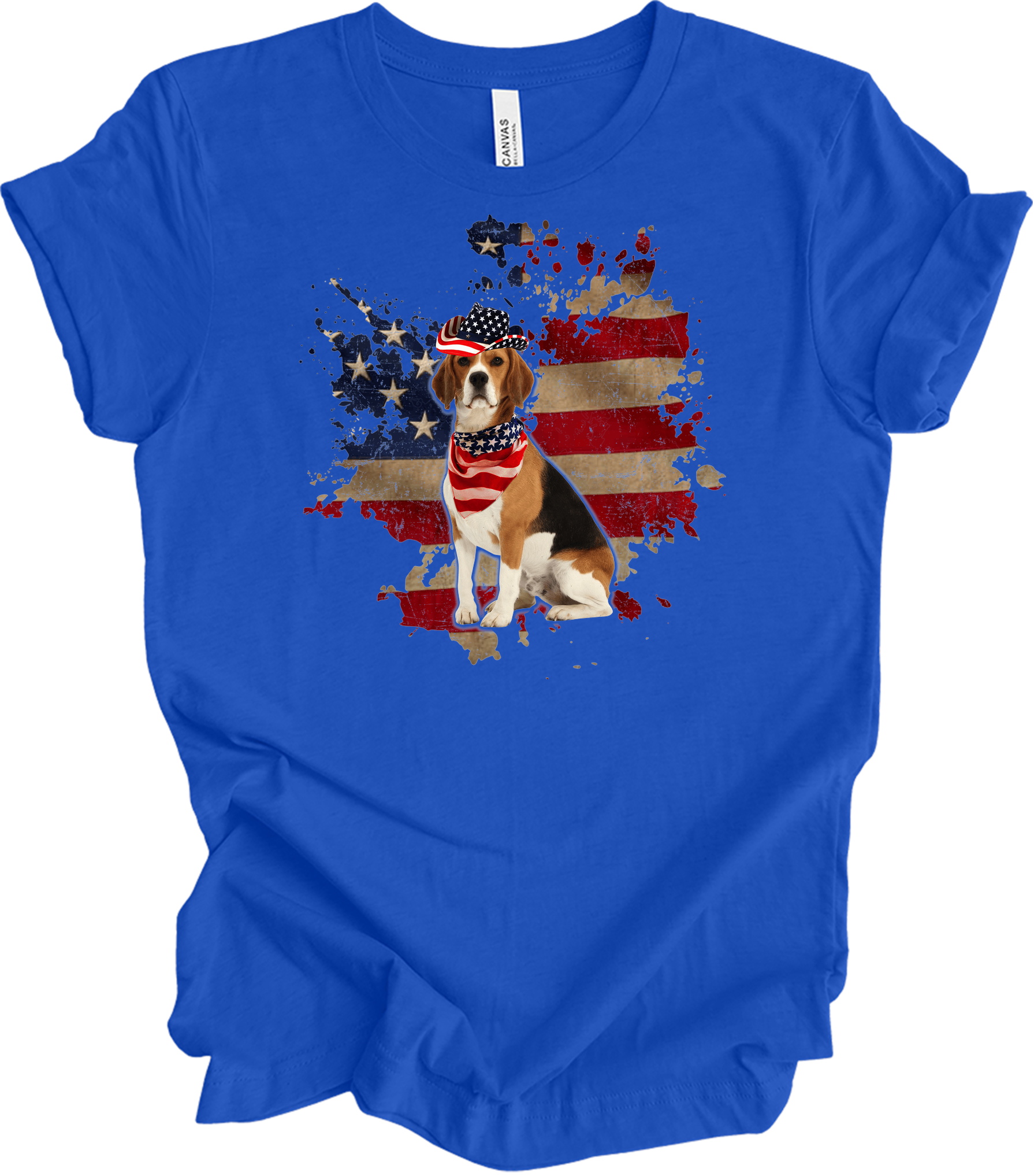 Beagle 4th of July T-Shirt in True Royal