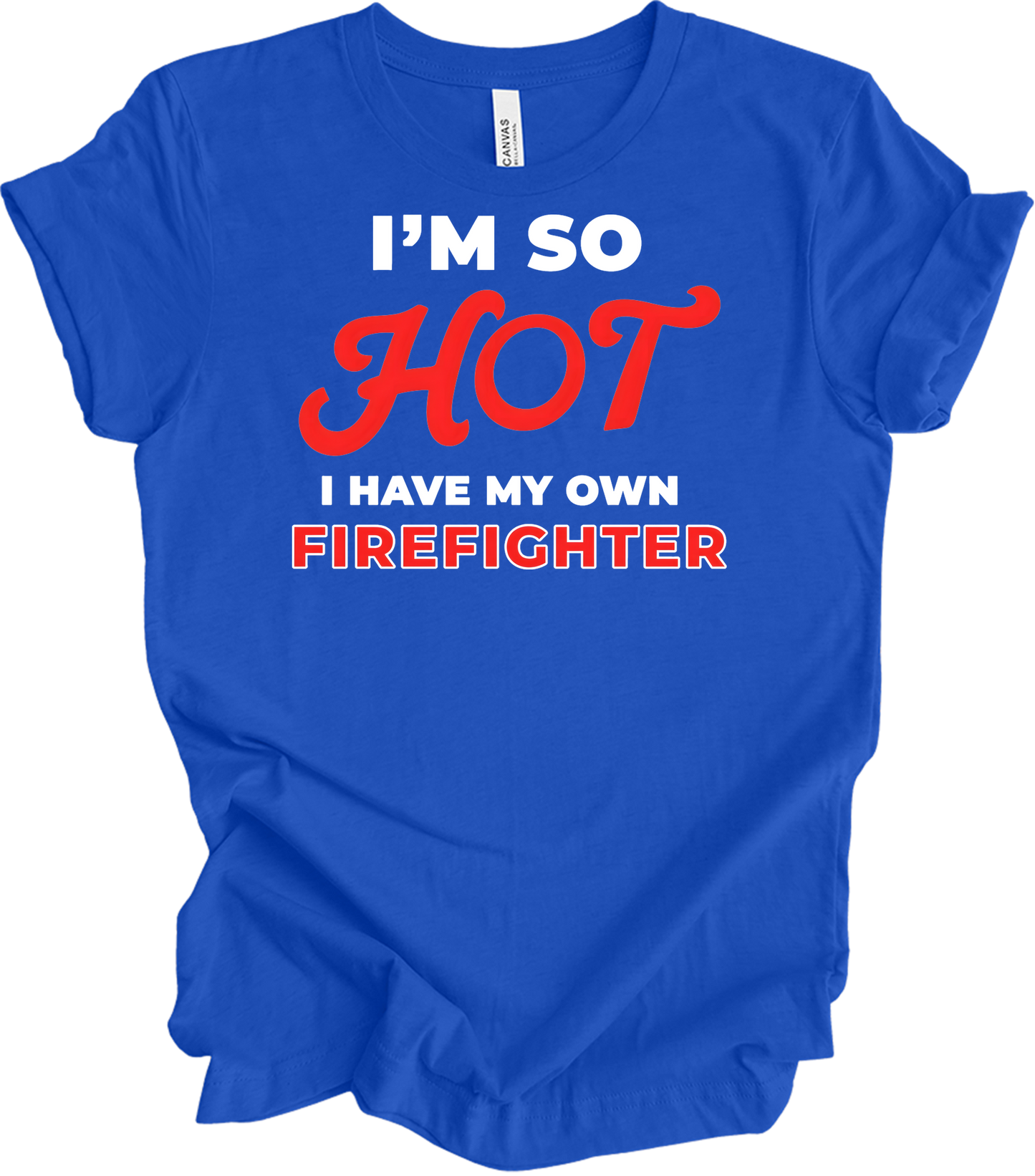 Funny Firefighter Partner T-Shirt in True Royal
