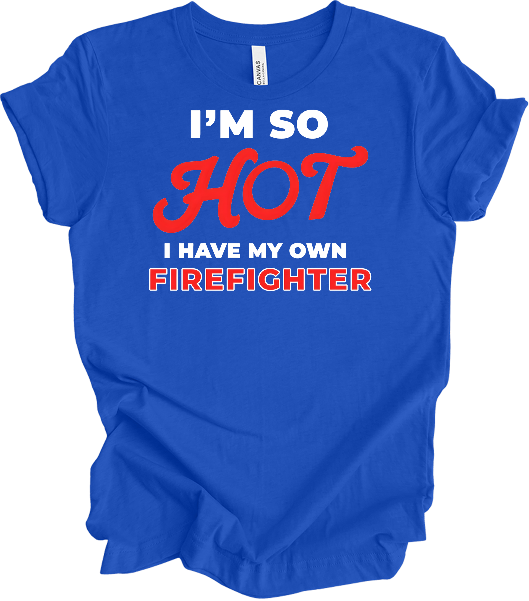 Funny Firefighter Partner T-Shirt in True Royal