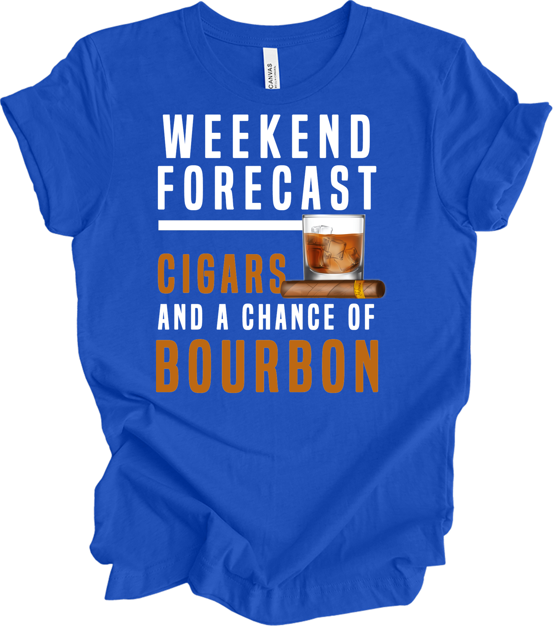 Weekend Forecast Cigars & Bourbon T-Shirt in True Royal
