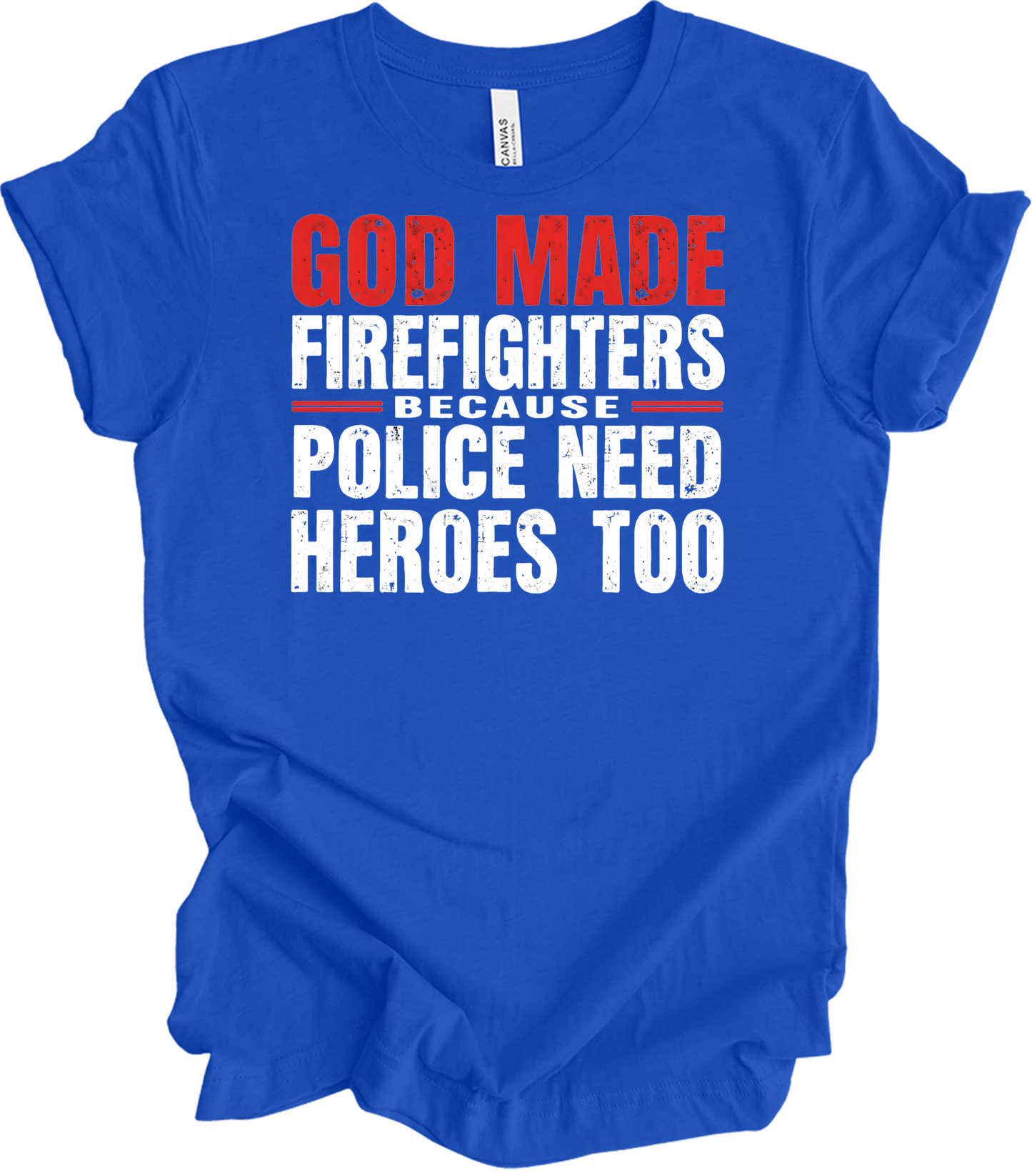 Firefighters Police Heroes T-Shirt in True Royal