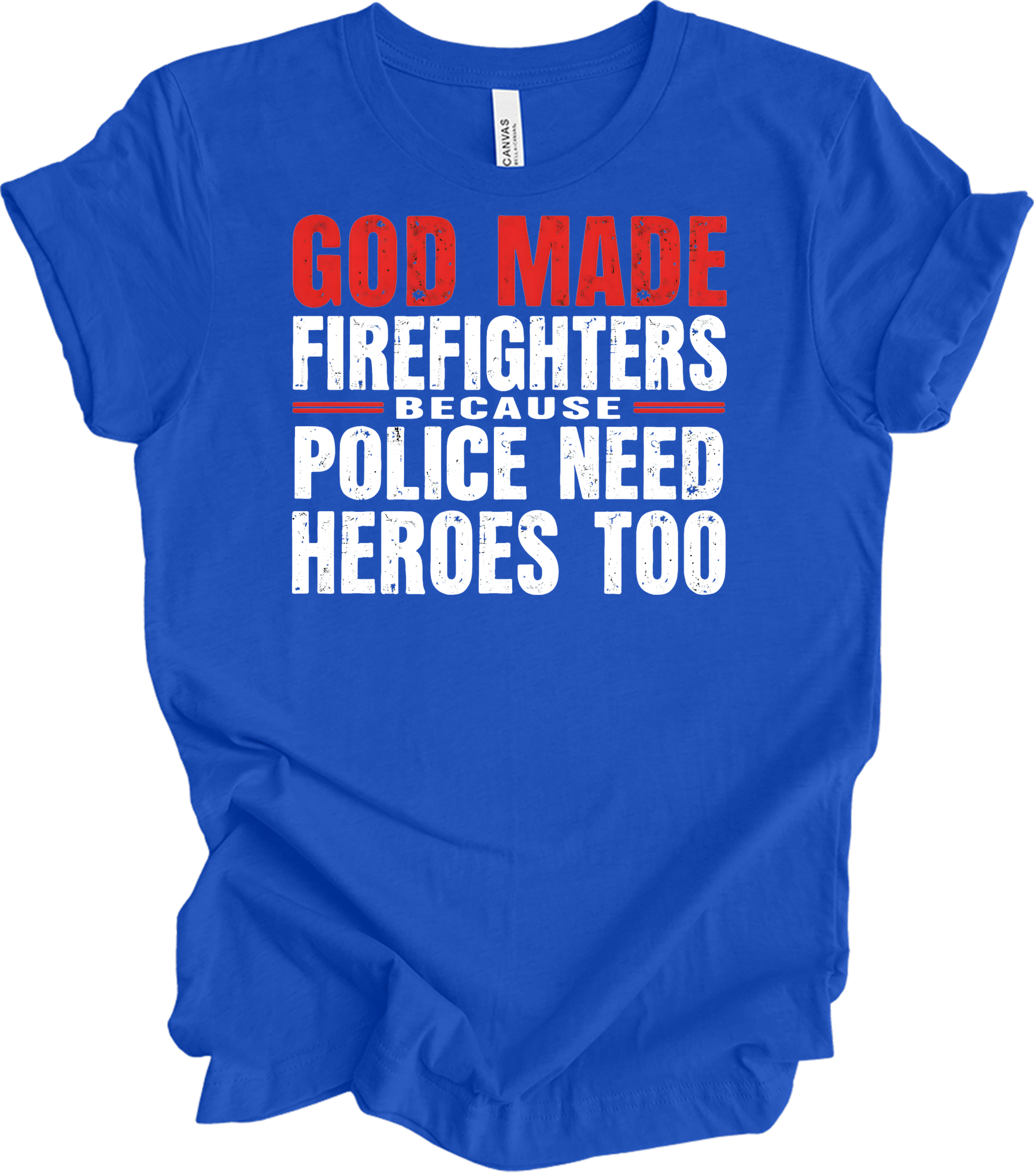 Firefighters Police Heroes T-Shirt in True Royal