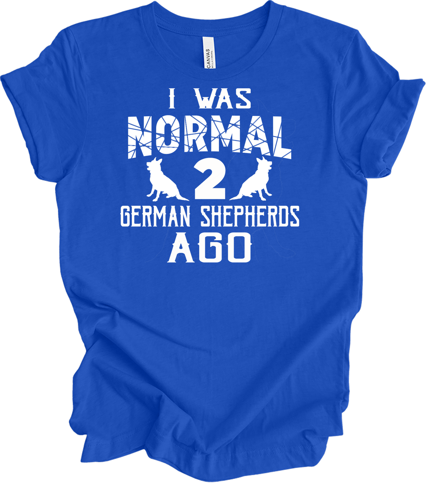 Normal 2 German Shepherds Ago T-Shirt in True Royal