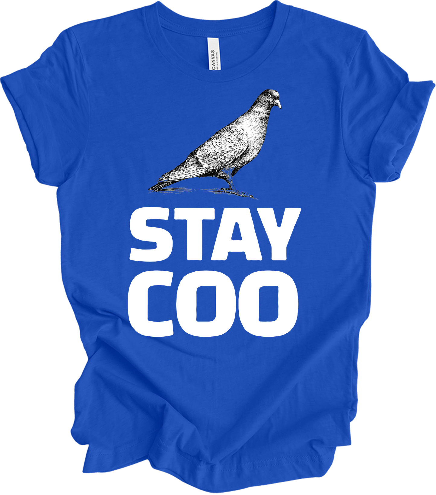 Stay Coo Pigeon - Vintage Style T-Shirt in True Royal