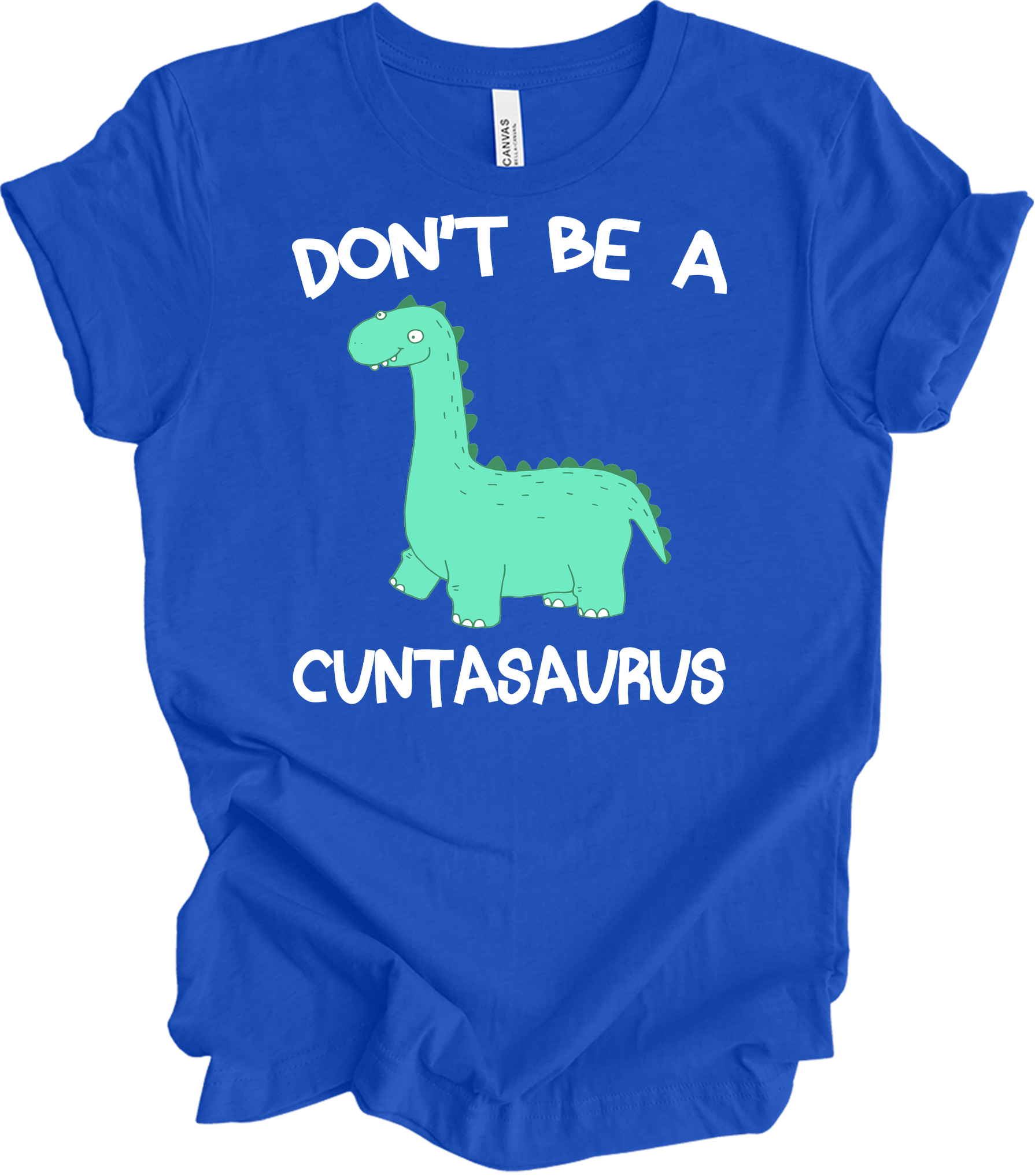 Cute Cartoon Dinosaur - Funny Nessie Monster T-Shirt in True Royal