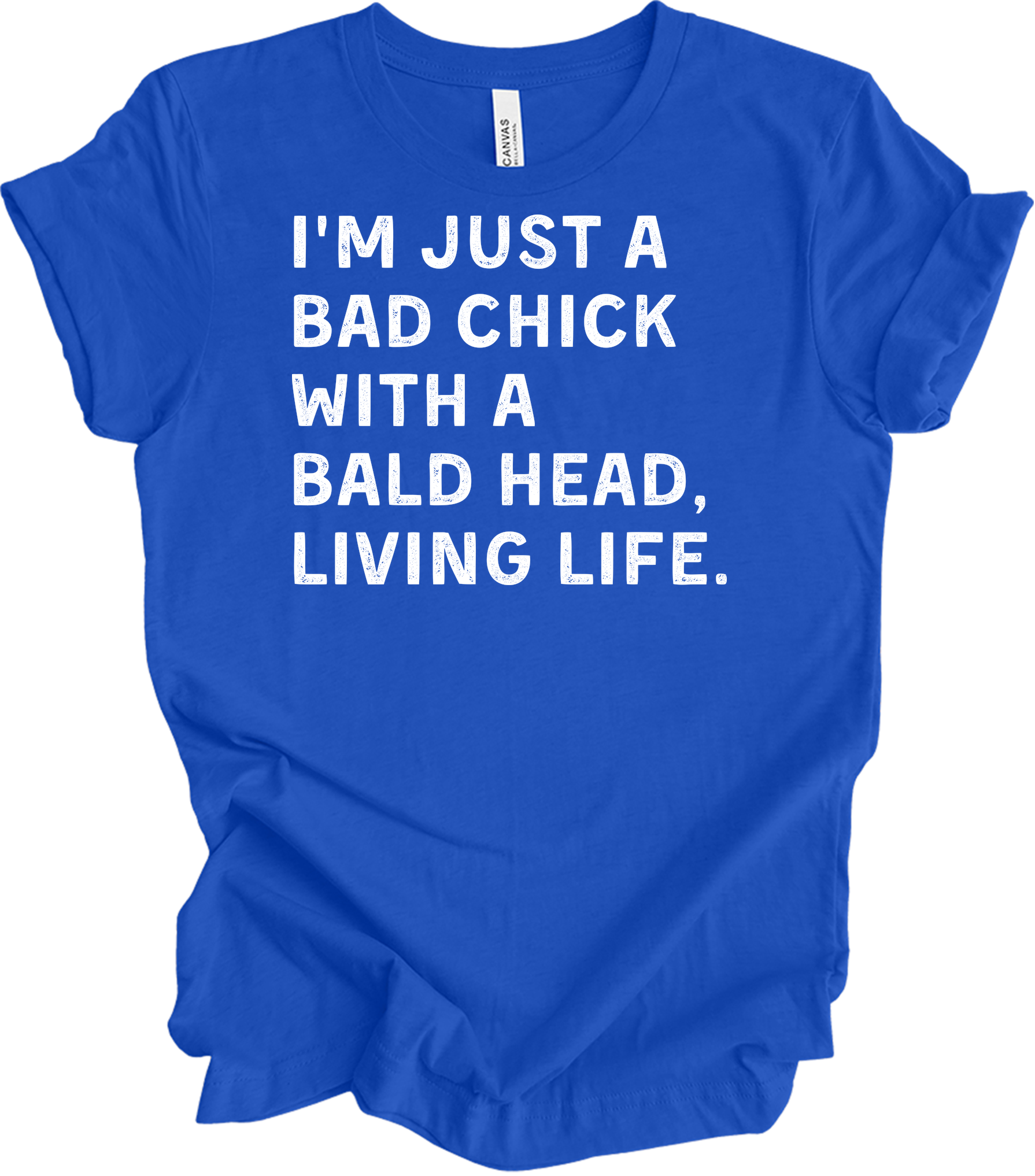 Bad Chick Bald Head T-Shirt in True Royal